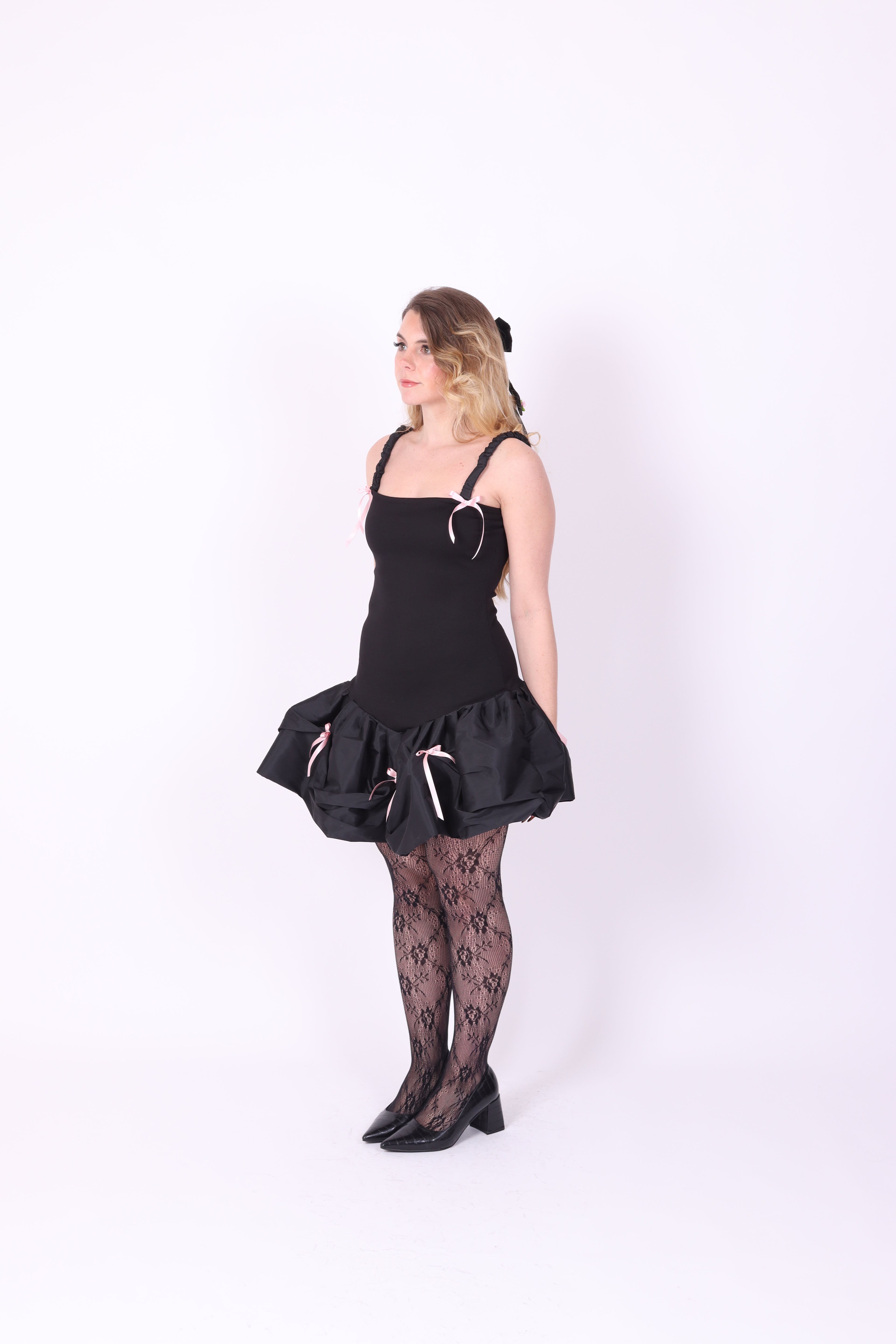 GALAXY ✧ Black Bubble Mini Dress