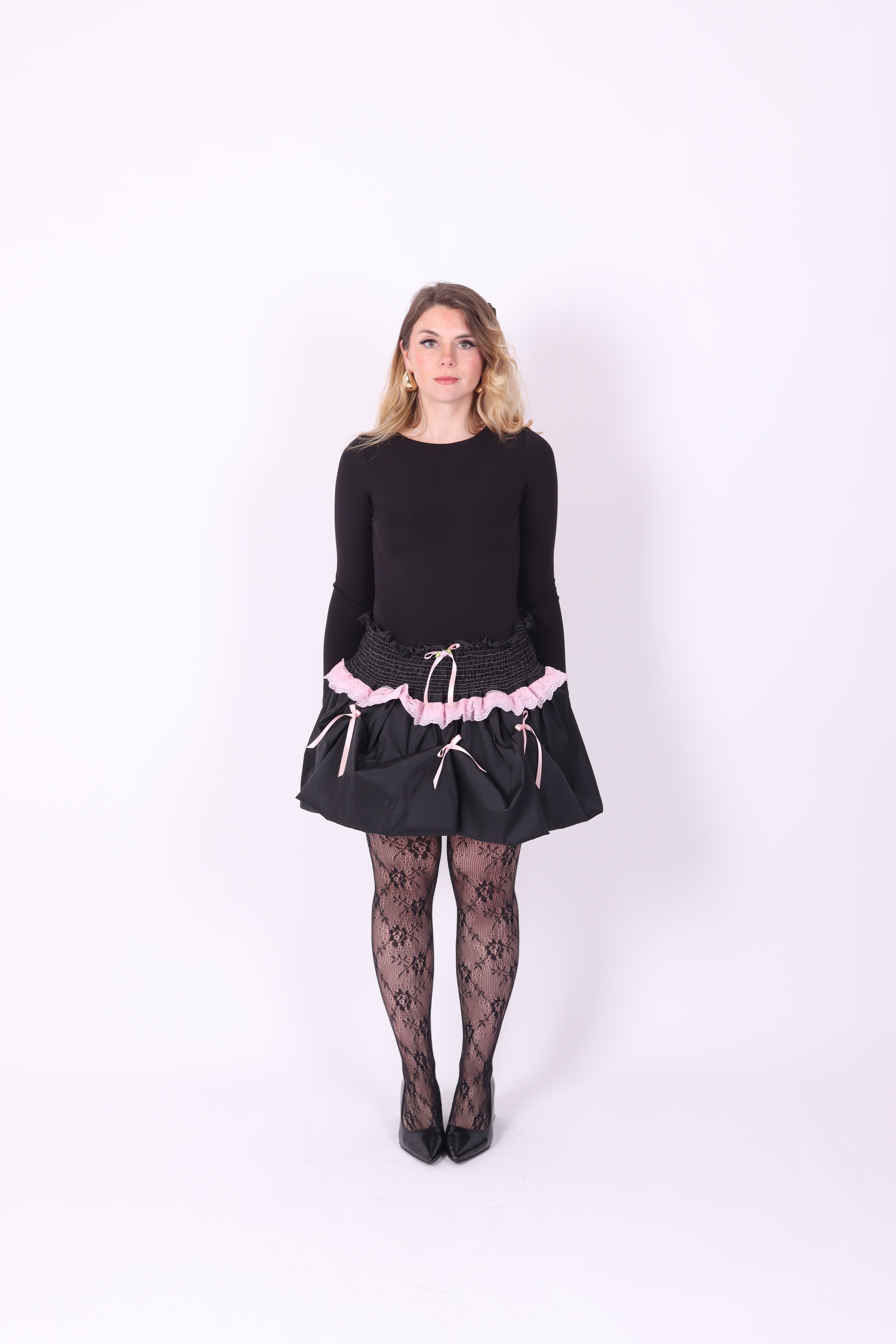 DAHLIA ✧ Black Bubble Mini Skirt