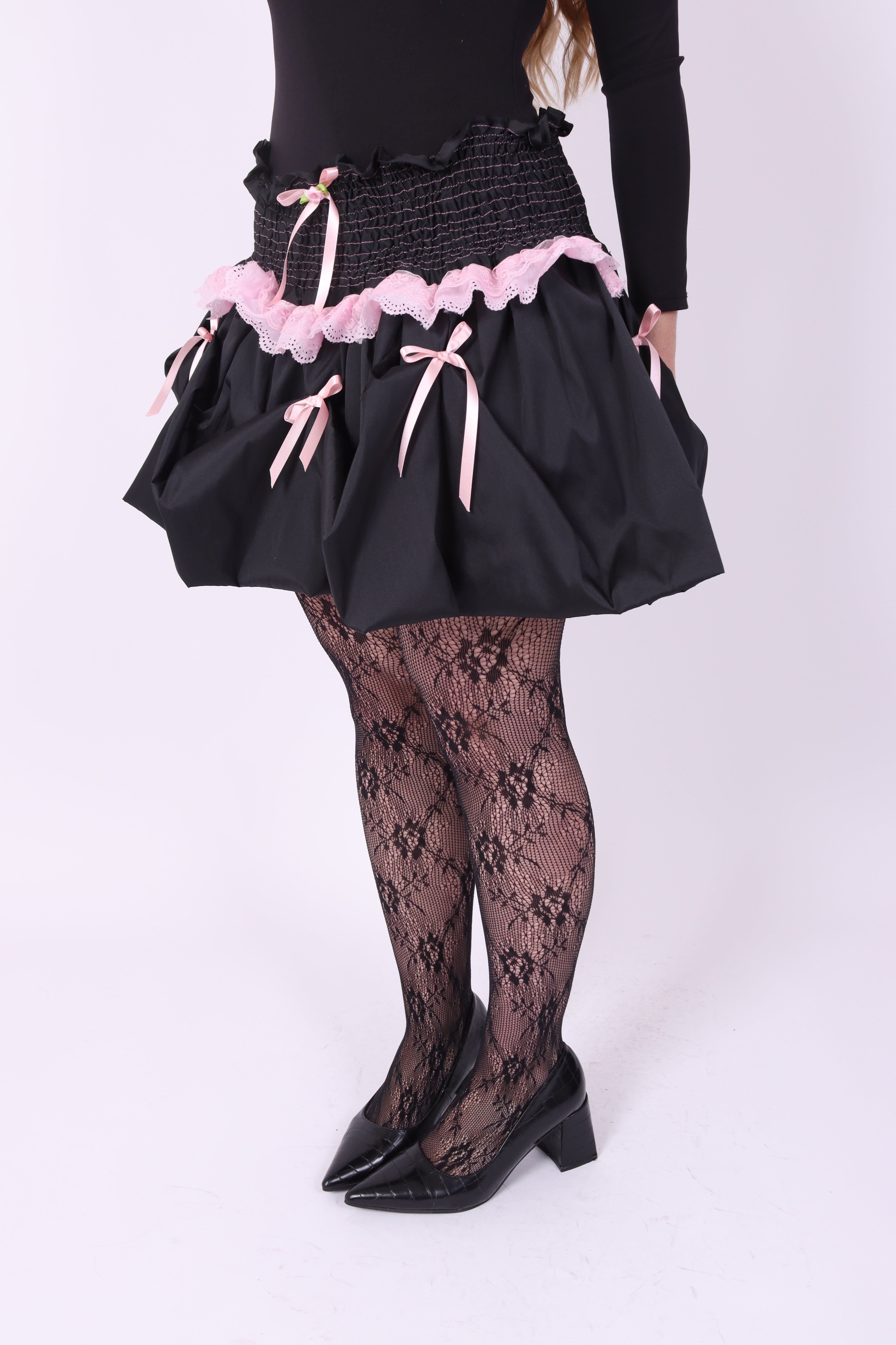 DAHLIA ✧ Black Bubble Mini Skirt