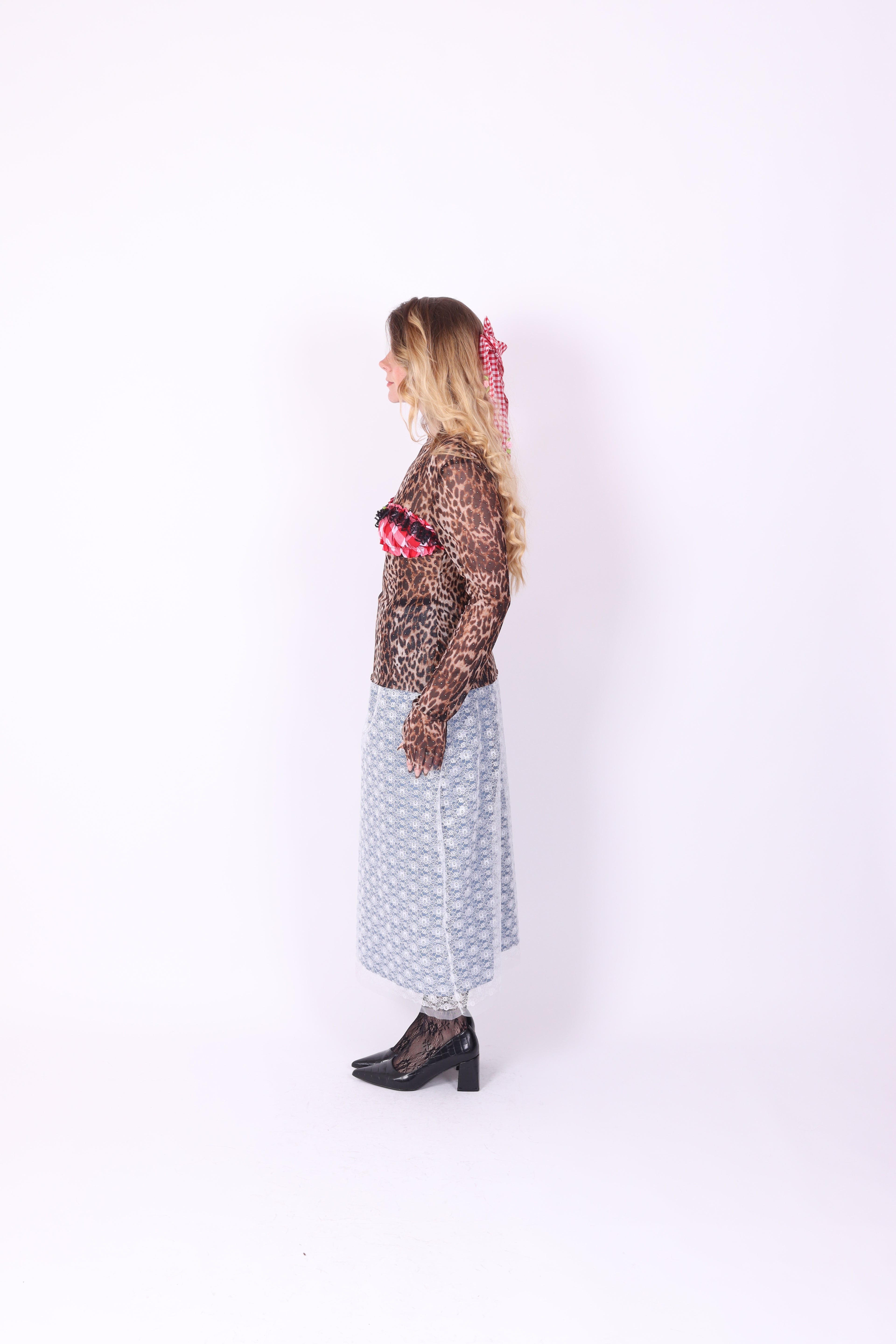 BABYLON ✧ Leopard + Gingham Mesh Top