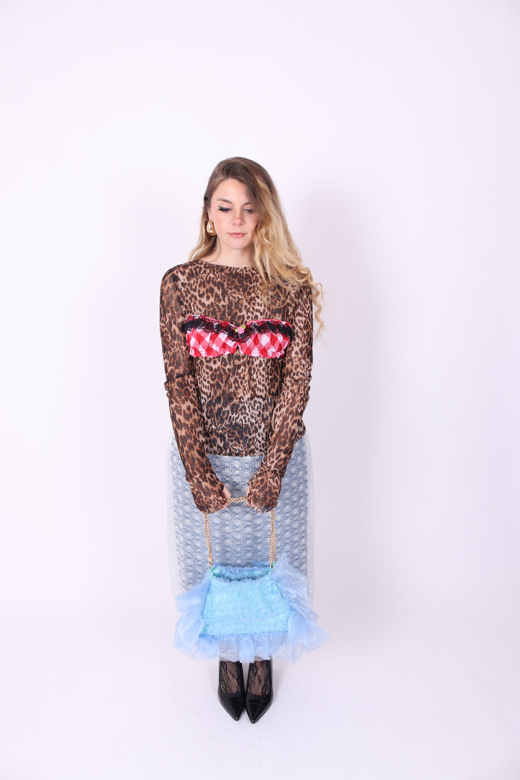 PRESLEY 33' BAG ✧ In Blue Ruffle Organza