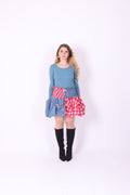 DALLAS ✧ Denim + Gingham Bubble Mini Skirt