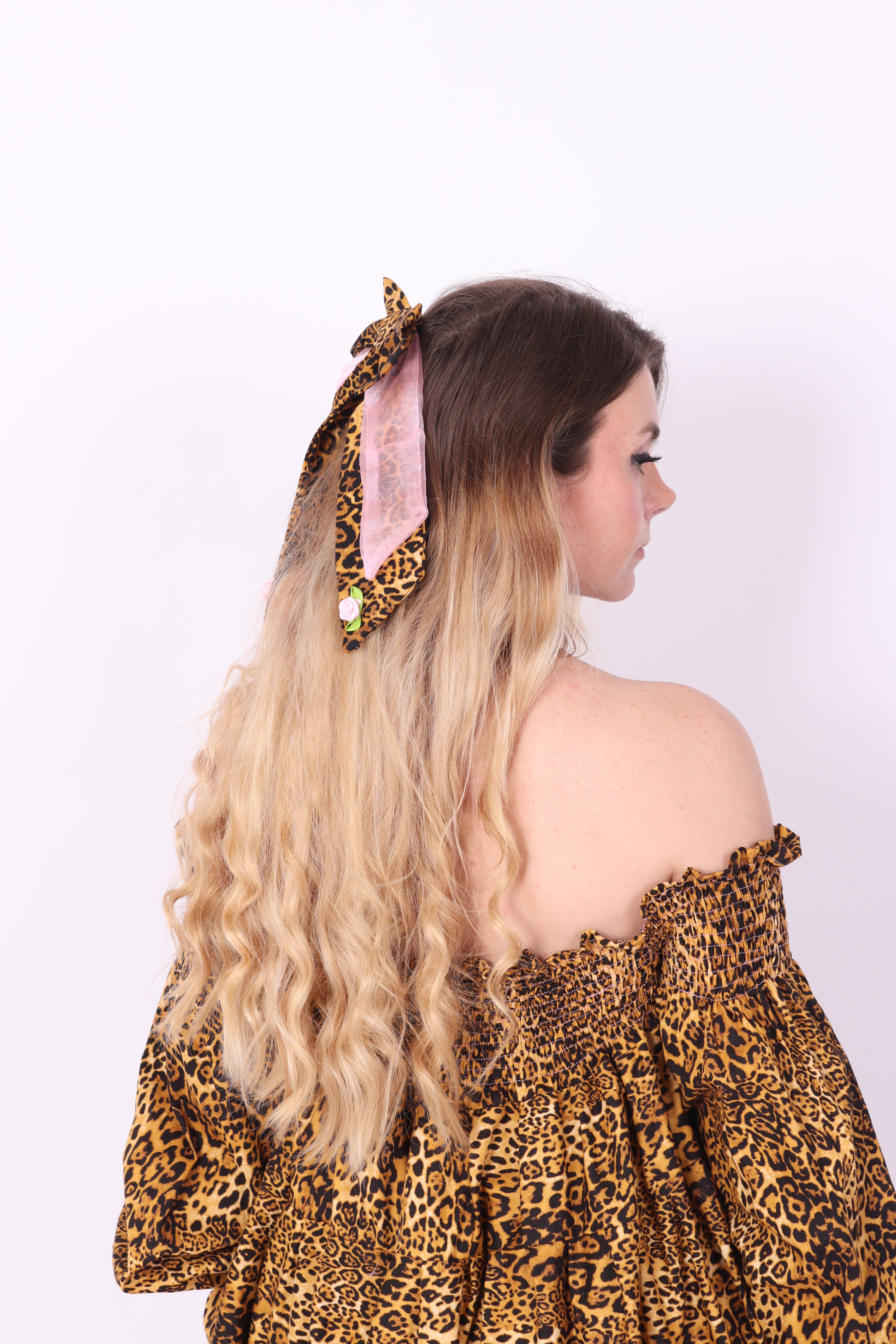Coquette Bow ✧ in Leopard + Bubblegum Pink