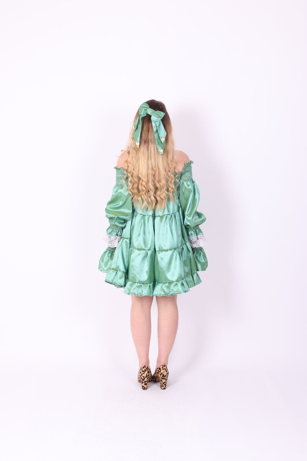 BRIOCHE ✧ Pistachio Taffeta Mini Dress