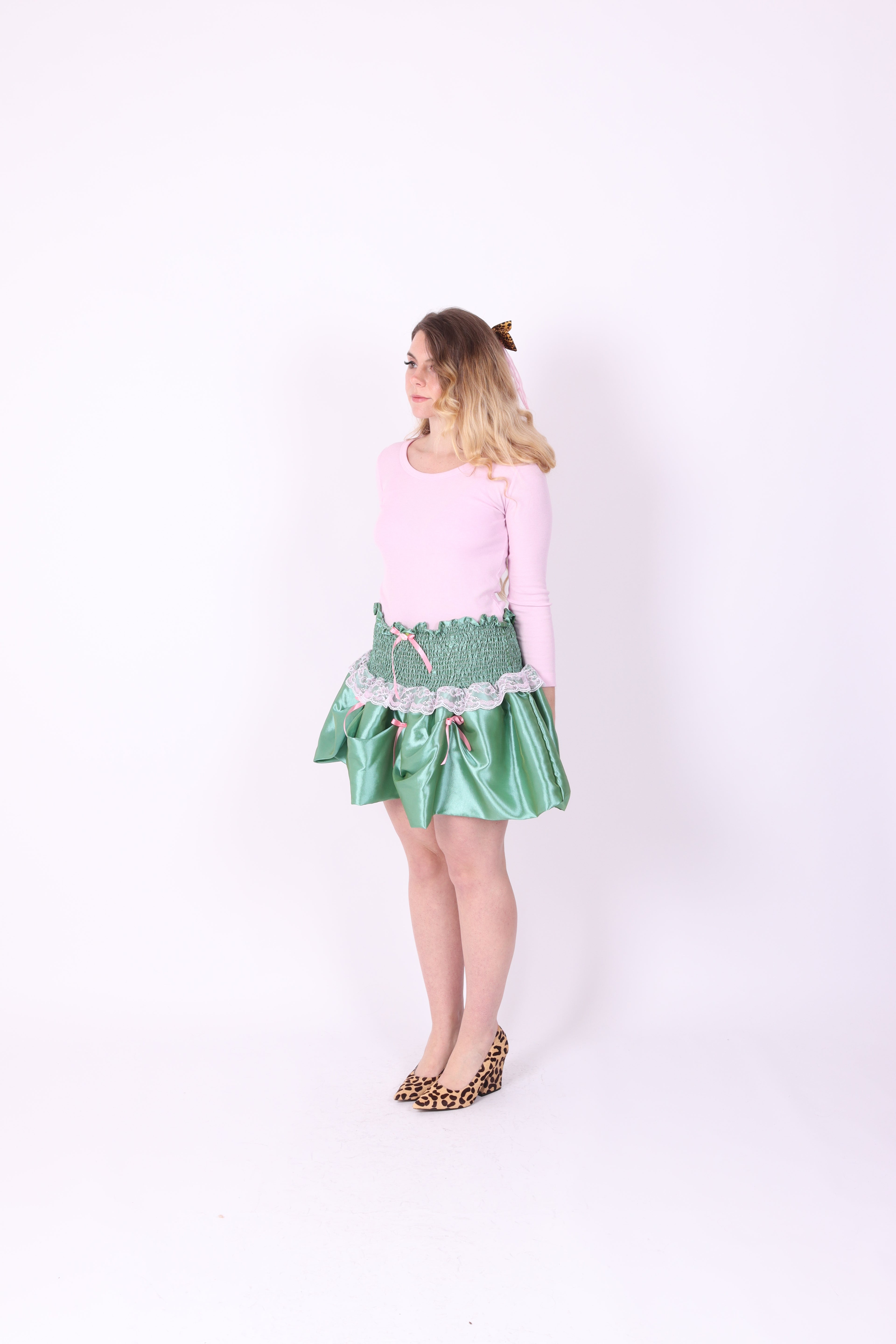 DESIREE ✧ Pistachio Green Bubble Mini Skirt