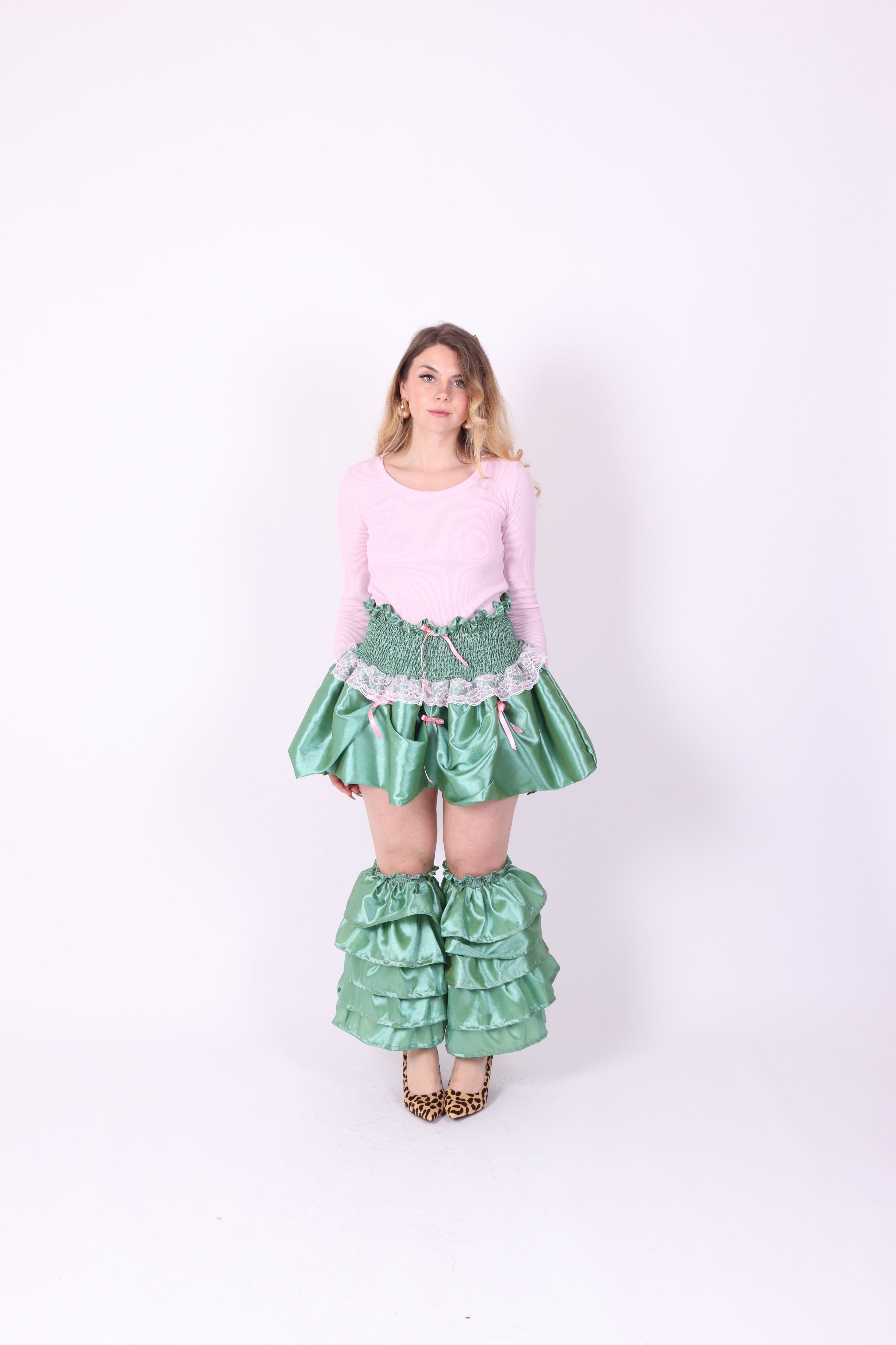 DELTA RUFFLES ✧ In Pistachio Taffeta