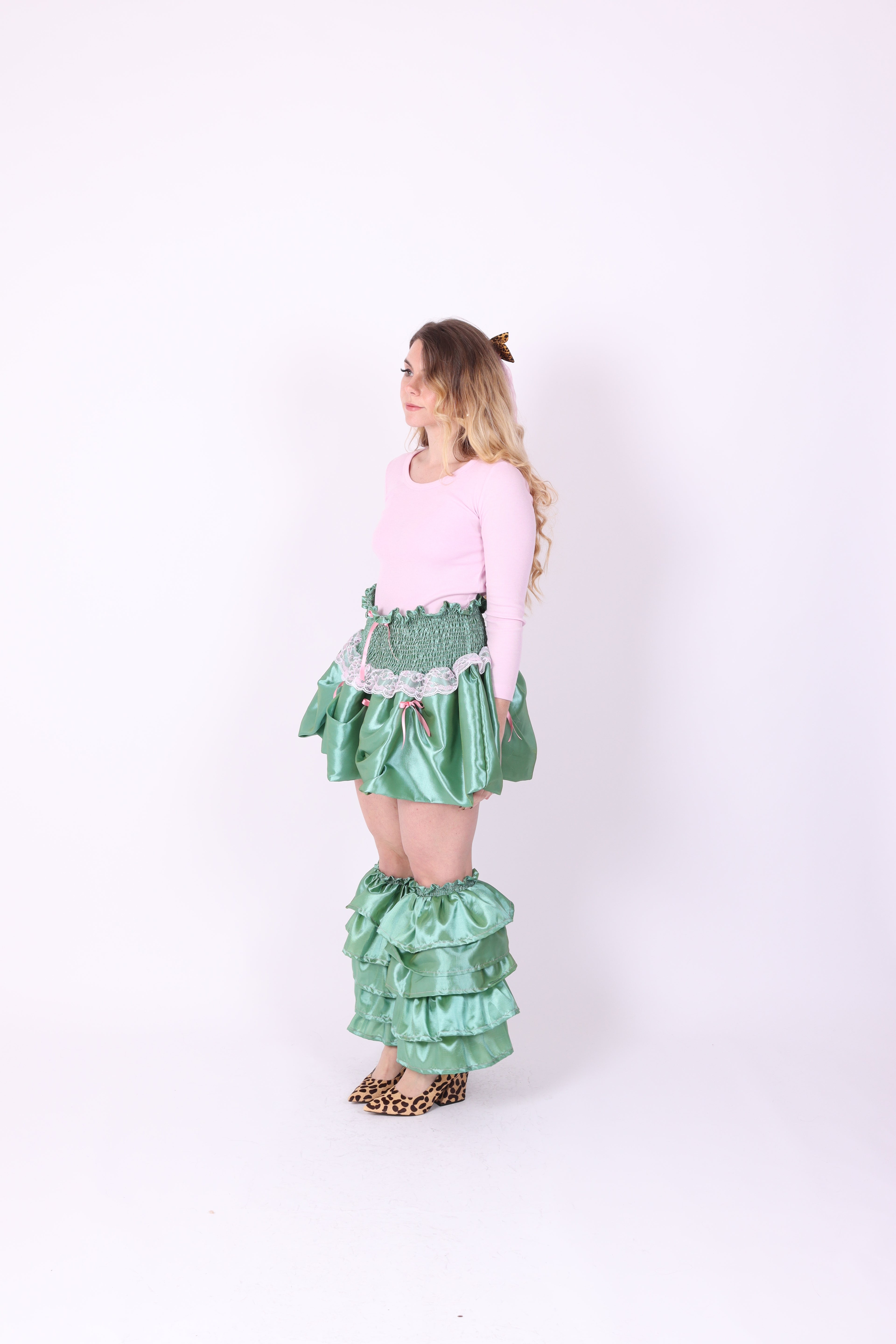 DELTA RUFFLES ✧ In Pistachio Taffeta