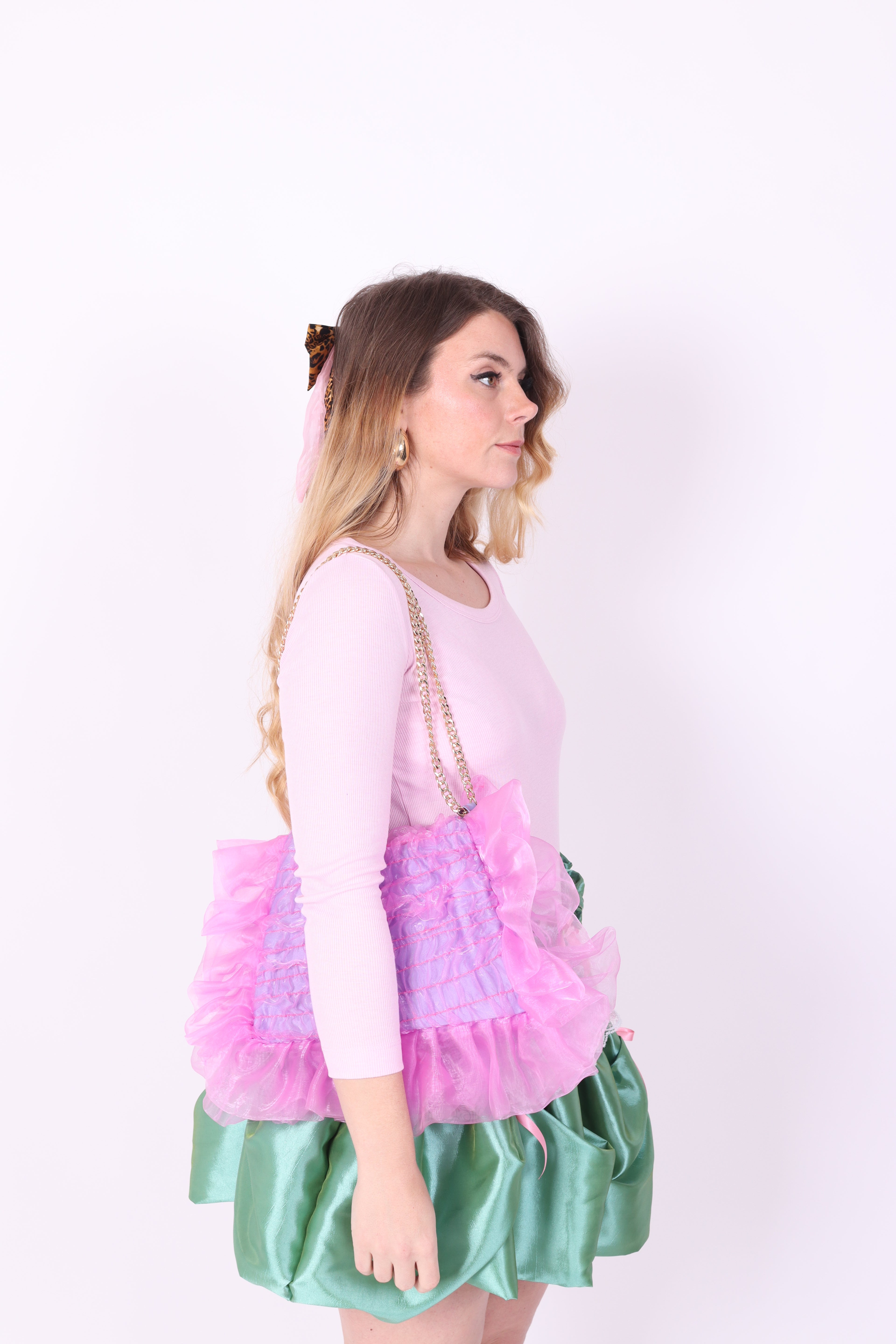 PRESLEY 33' BAG ✧ In Cerise Ruffle Organza