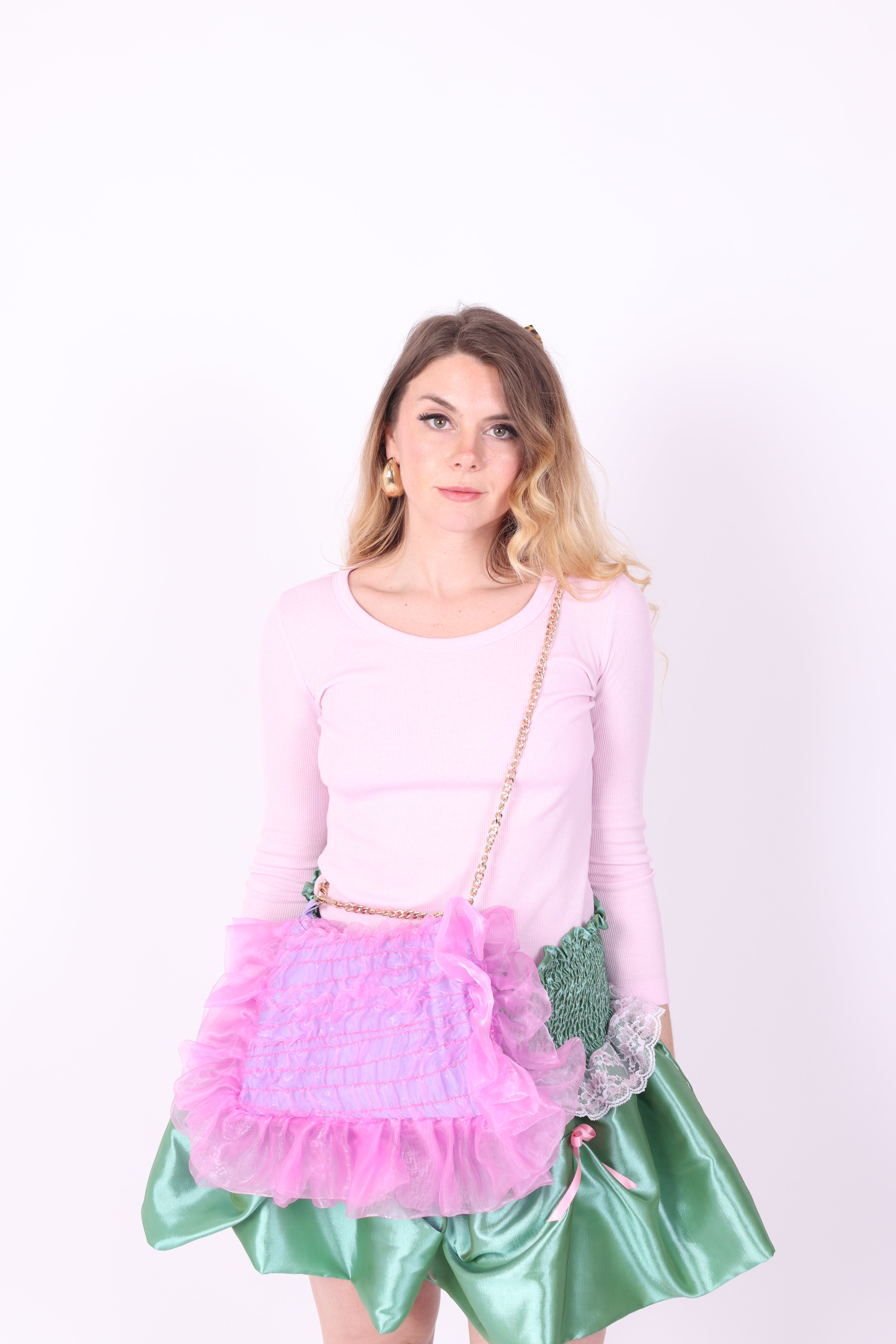 PRESLEY 33' BAG ✧ In Cerise Ruffle Organza
