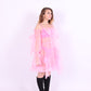 A bubblegum pink organza mini dress with a large bow detail at the sleeve, skirt, and front, featuring a bardot neckline and long puff sleeves. Cosette Dress by Delta Of Phoenix