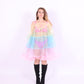 Colorful pastel rainbow tiered mini puff dress - Cirro 3.0 Dress - Delta Of Phoenix