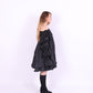 Black tiered taffeta mini puff dress with long puff sleeve - Bellatrix Dress - Delta Of Phoenix