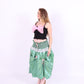 green taffeta midi bubble skirt with pink black and pink bows - desiree bubble midi skirt - delta of phoenix