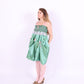 green taffeta midi bubble skirt with pink black and pink bows - desiree bubble midi skirt - delta of phoenix - worn as dress