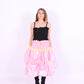 Baby pink midi bubble skirt with yellow lace and yellow bows - Dafne Midi Skirt - Delta Of Phoenix