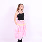Baby pink midi bubble skirt with yellow lace and yellow bows - Dafne Midi Skirt - Delta Of Phoenix