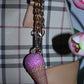 PINK ICE CREAM BAG CHARM - RHINESTONE - GOLD CHAIN - DELTA OF PHOENIX