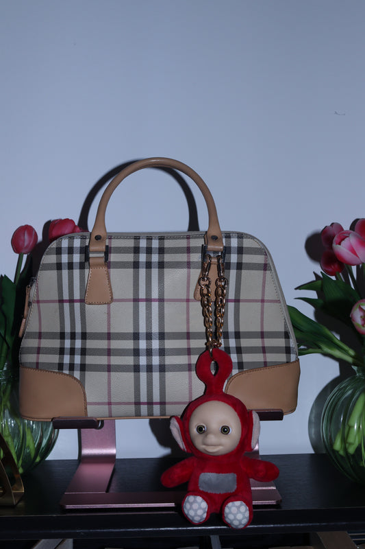 TELETUBBIES TOY RED BAG CHARM - RHINESTONE - GOLD CHAIN - DELTA OF PHOENIX