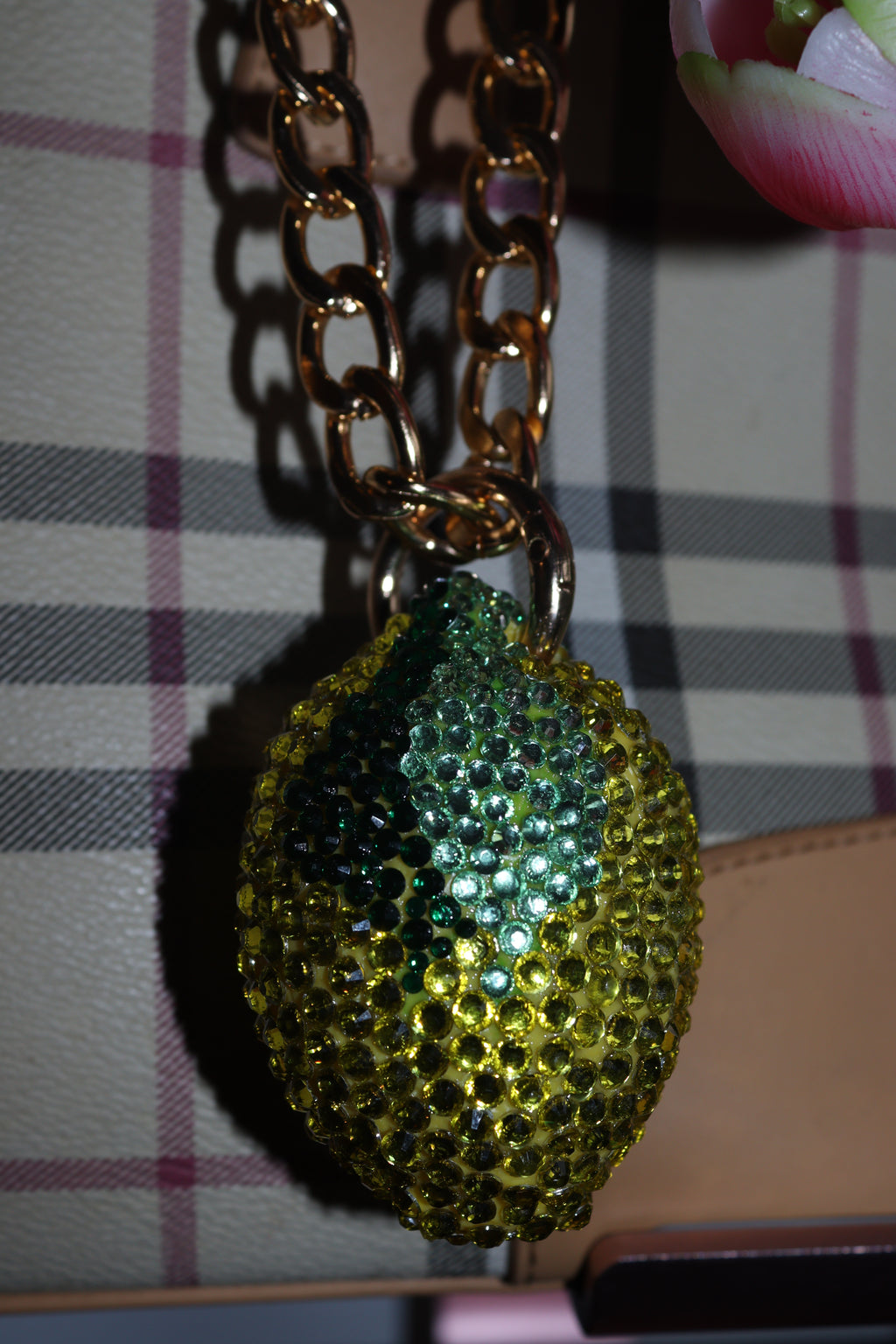 LEMON CHARM - RHINESTONE - GOLD CHAIN - DELTA OF PHOENIX