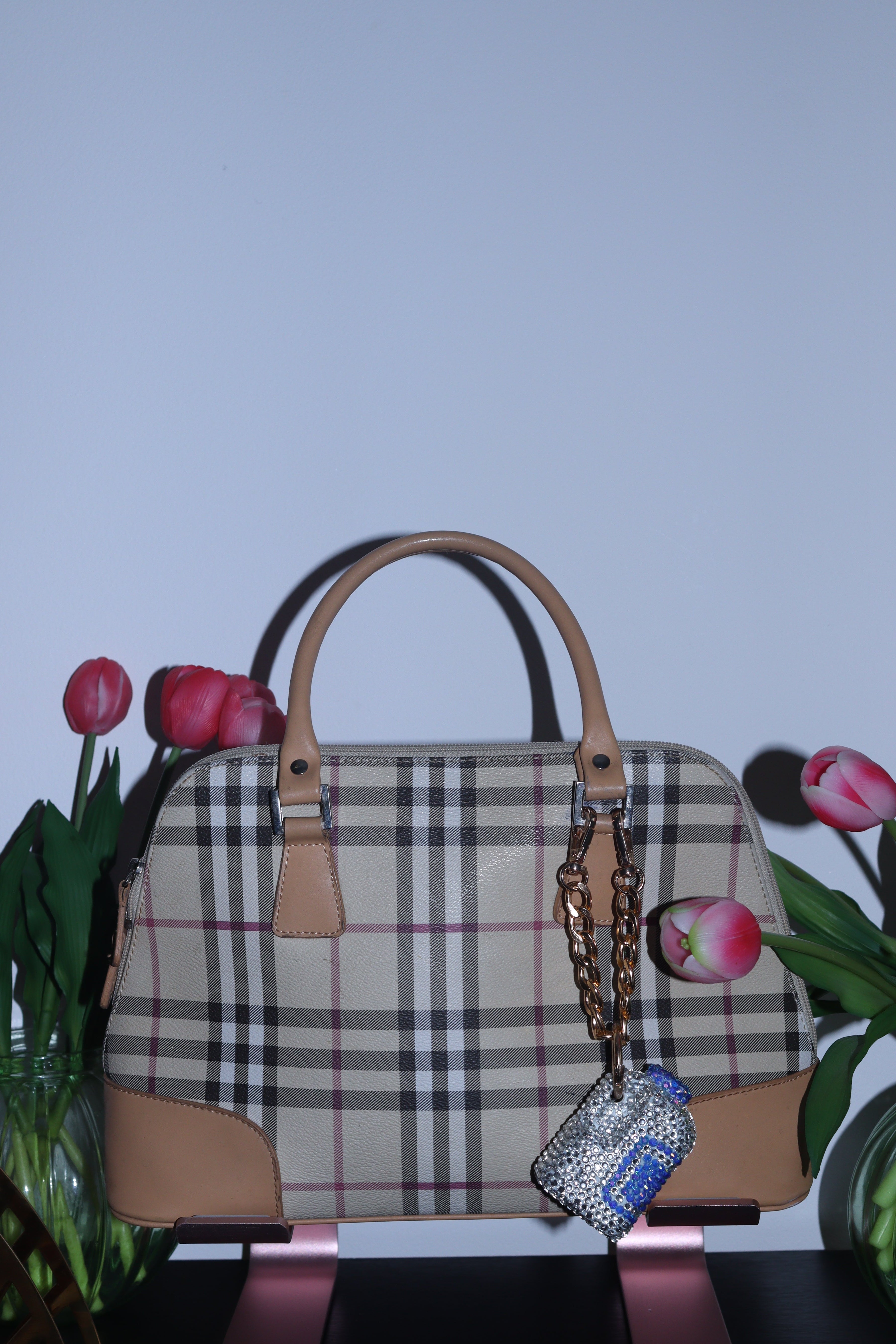 MILK BAG CHARM - RHINESTONE - GOLD CHAIN - DELTA OF PHOENIX