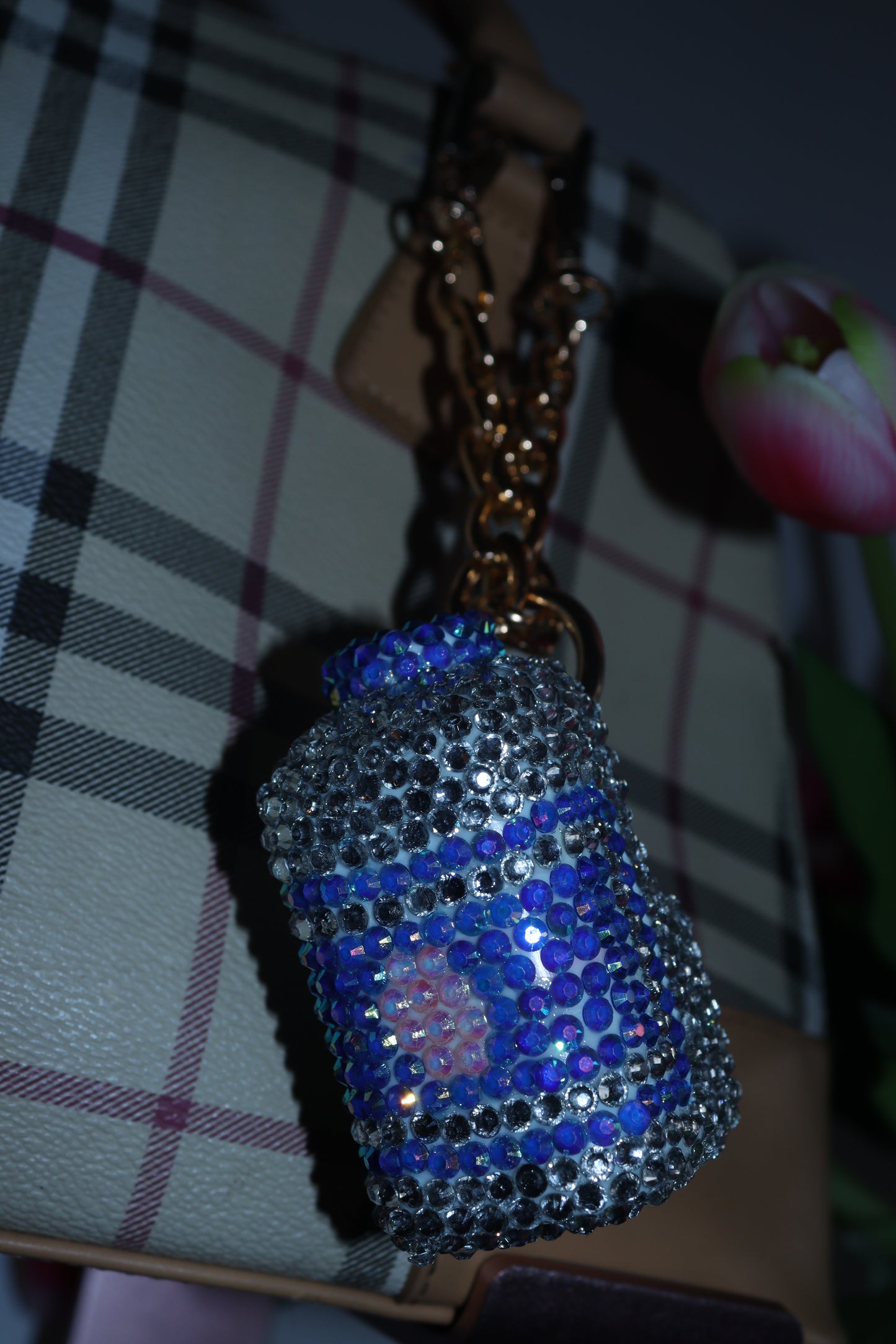 MILK BAG CHARM - RHINESTONE - GOLD CHAIN - DELTA OF PHOENIX