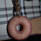 PINK DONUT BAG CHARM - RHINESTONE - GOLD CHAIN - DELTA OF PHOENIX