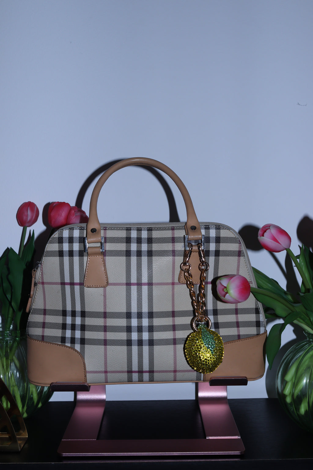 LEMON BAG CHARM - RHINESTONE - GOLD CHAIN - DELTA OF PHOENIX