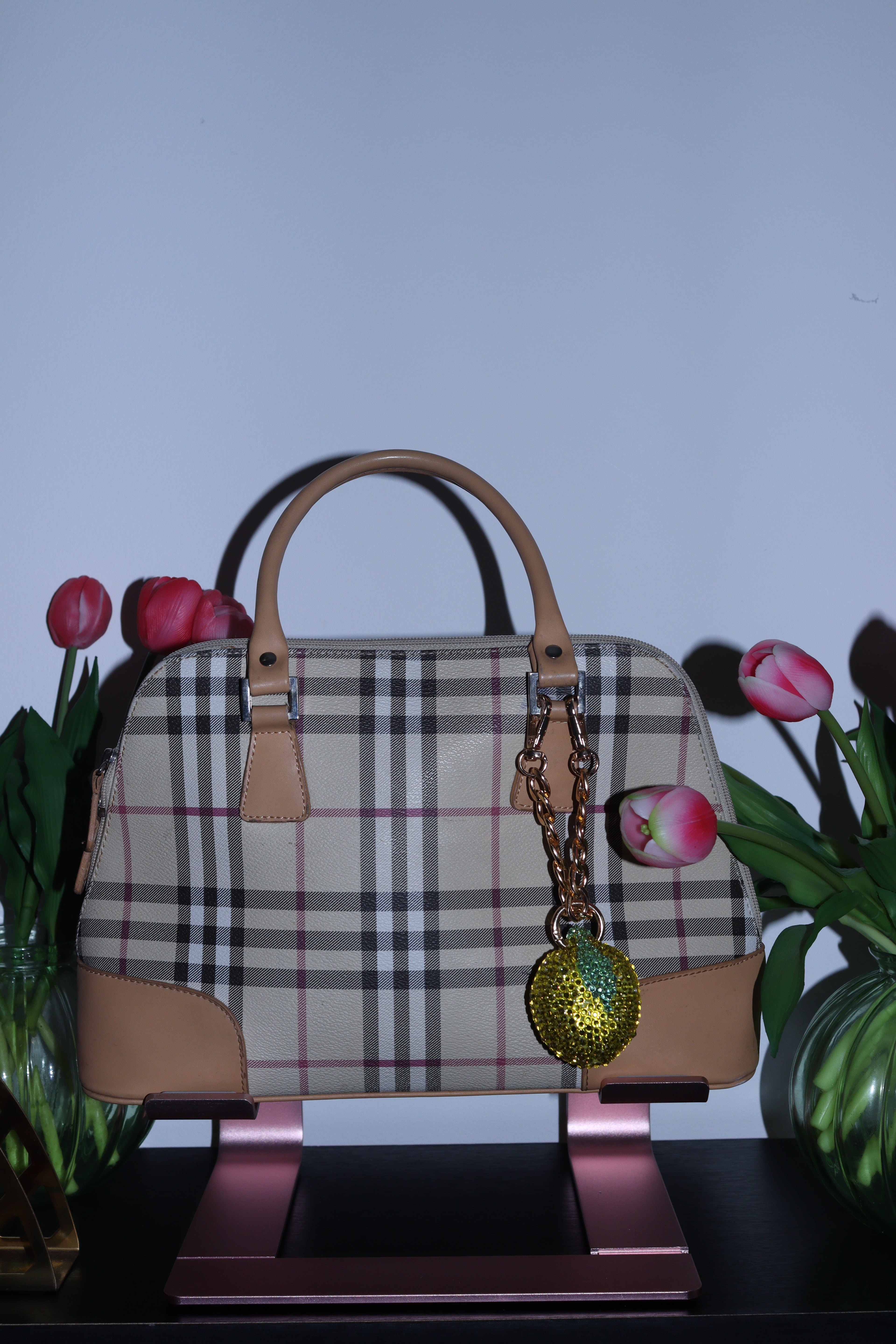 LEMON BAG CHARM - RHINESTONE - GOLD CHAIN - DELTA OF PHOENIX