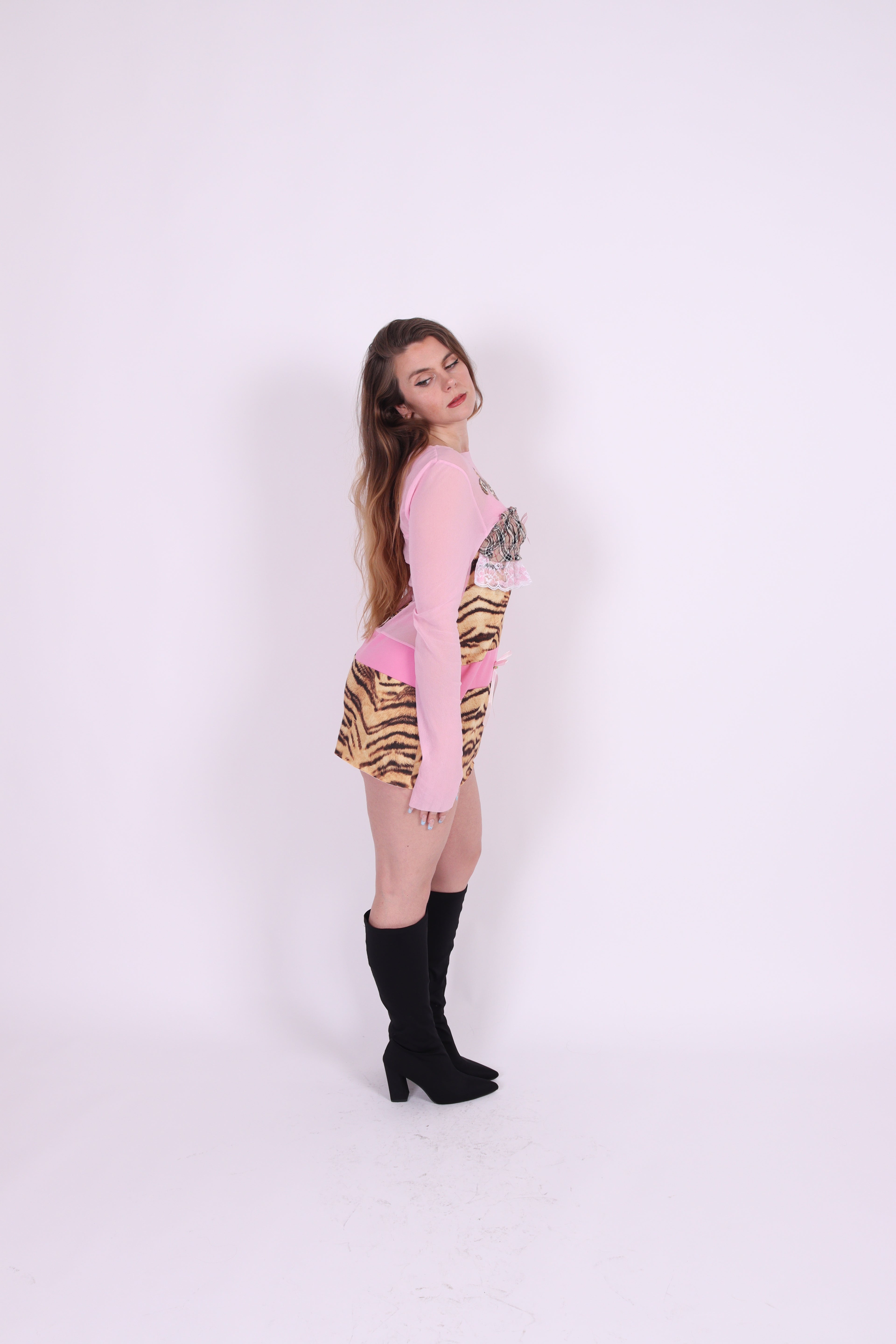 CALYPSO ✧ Tiger, Pink Mesh, Butterfly, MINI Dress