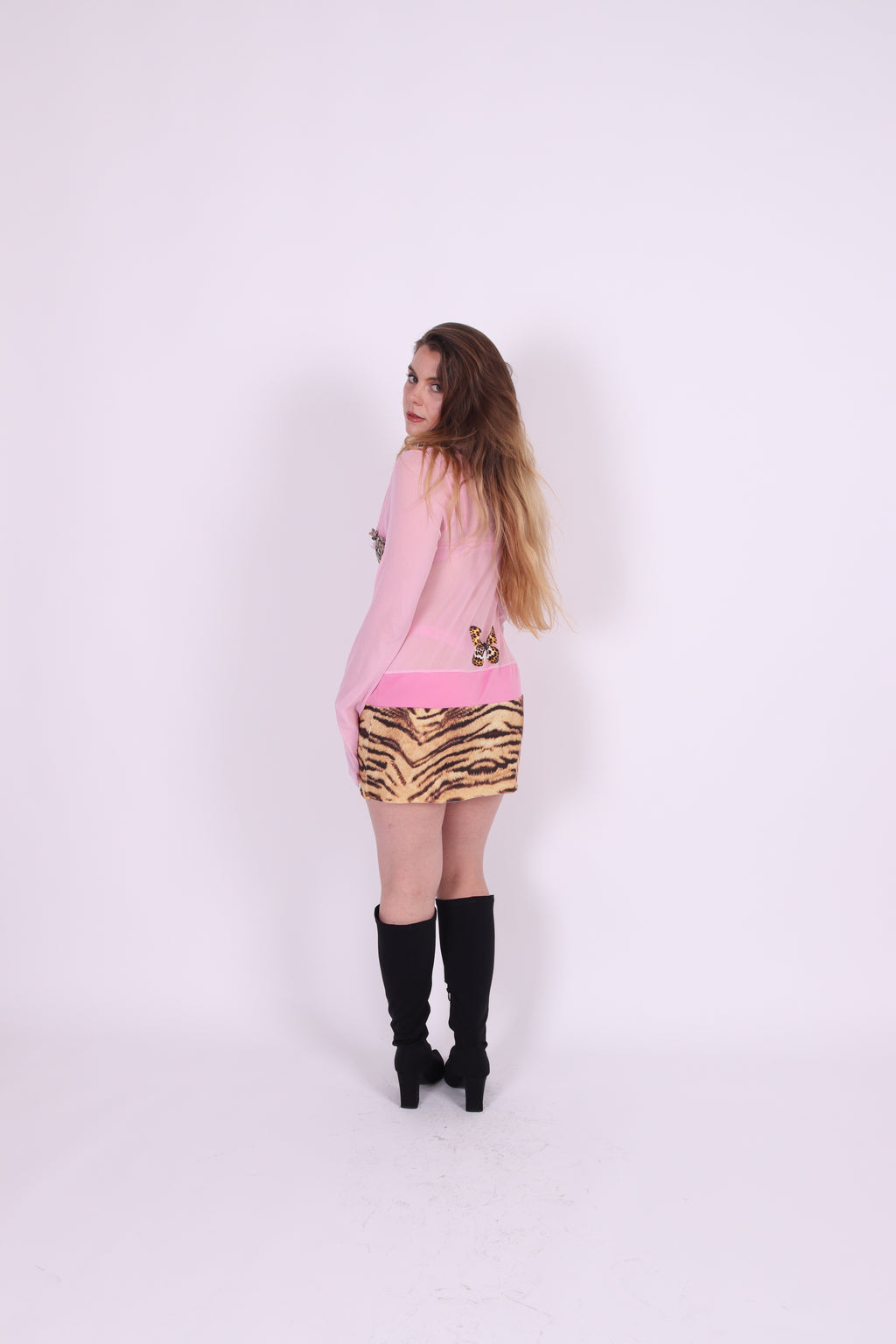 CALYPSO ✧ Tiger, Pink Mesh, Butterfly, MINI Dress