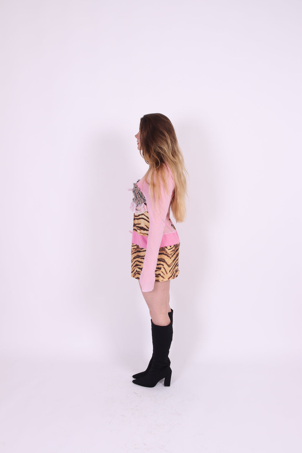 CALYPSO ✧ Tiger, Pink Mesh, Butterfly, MINI Dress