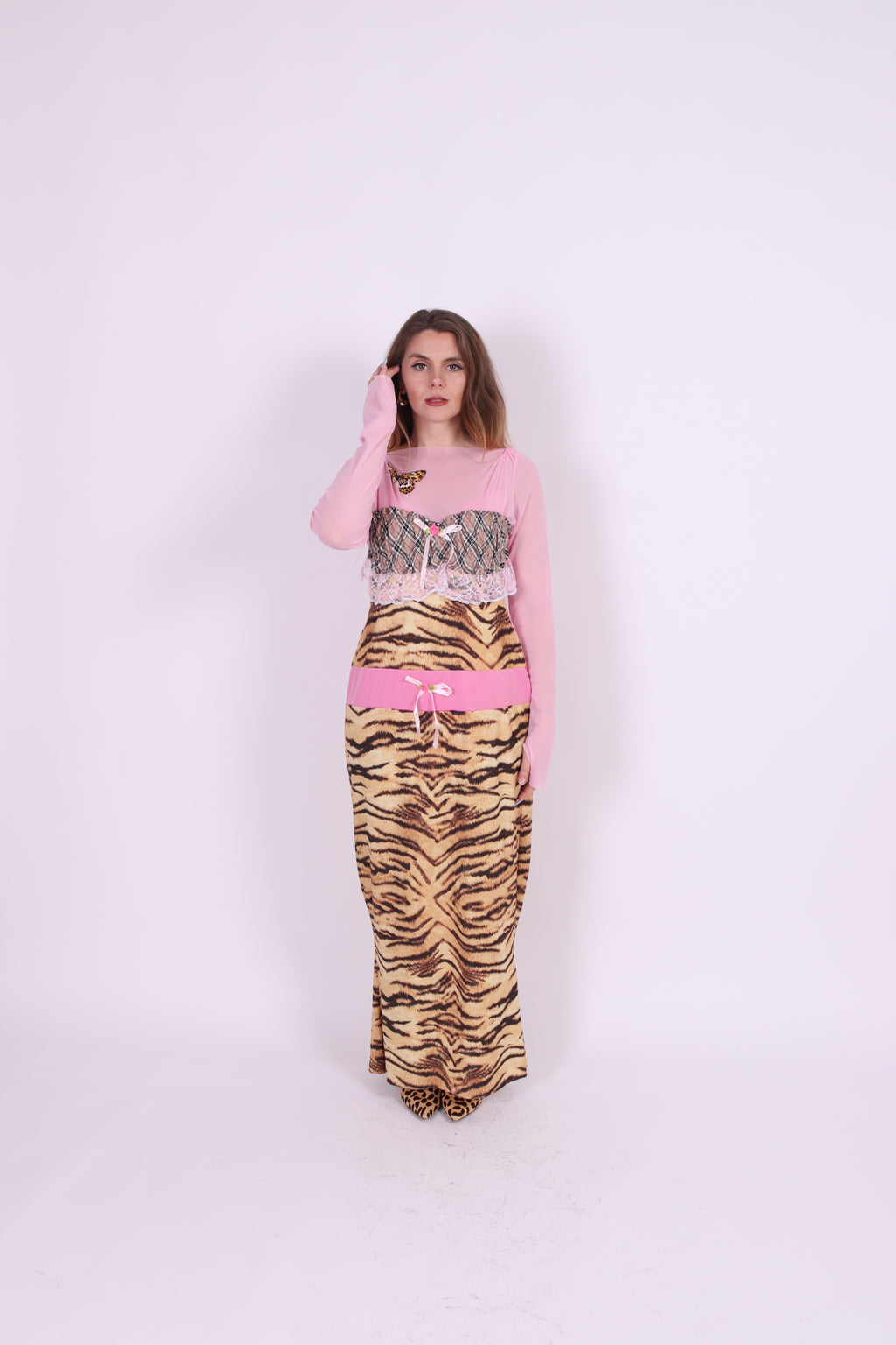 CALYPSO ✧ Tiger, Pink Mesh, Butterfly, MAXI Dress