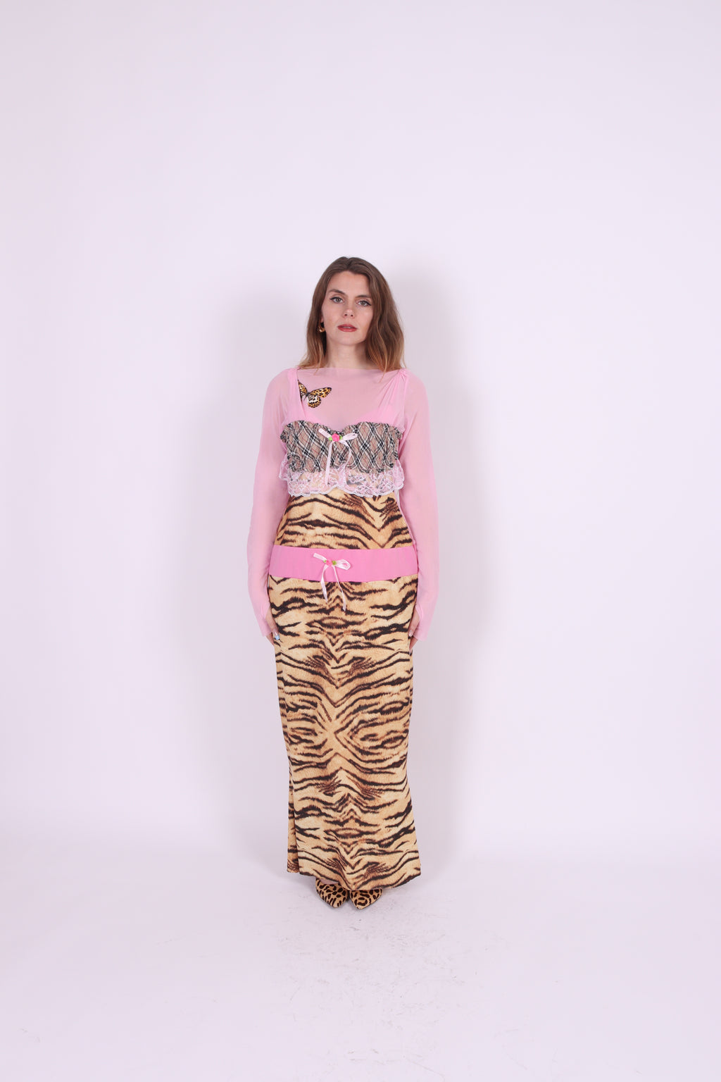 CALYPSO ✧ Tiger, Pink Mesh, Butterfly, MAXI Dress