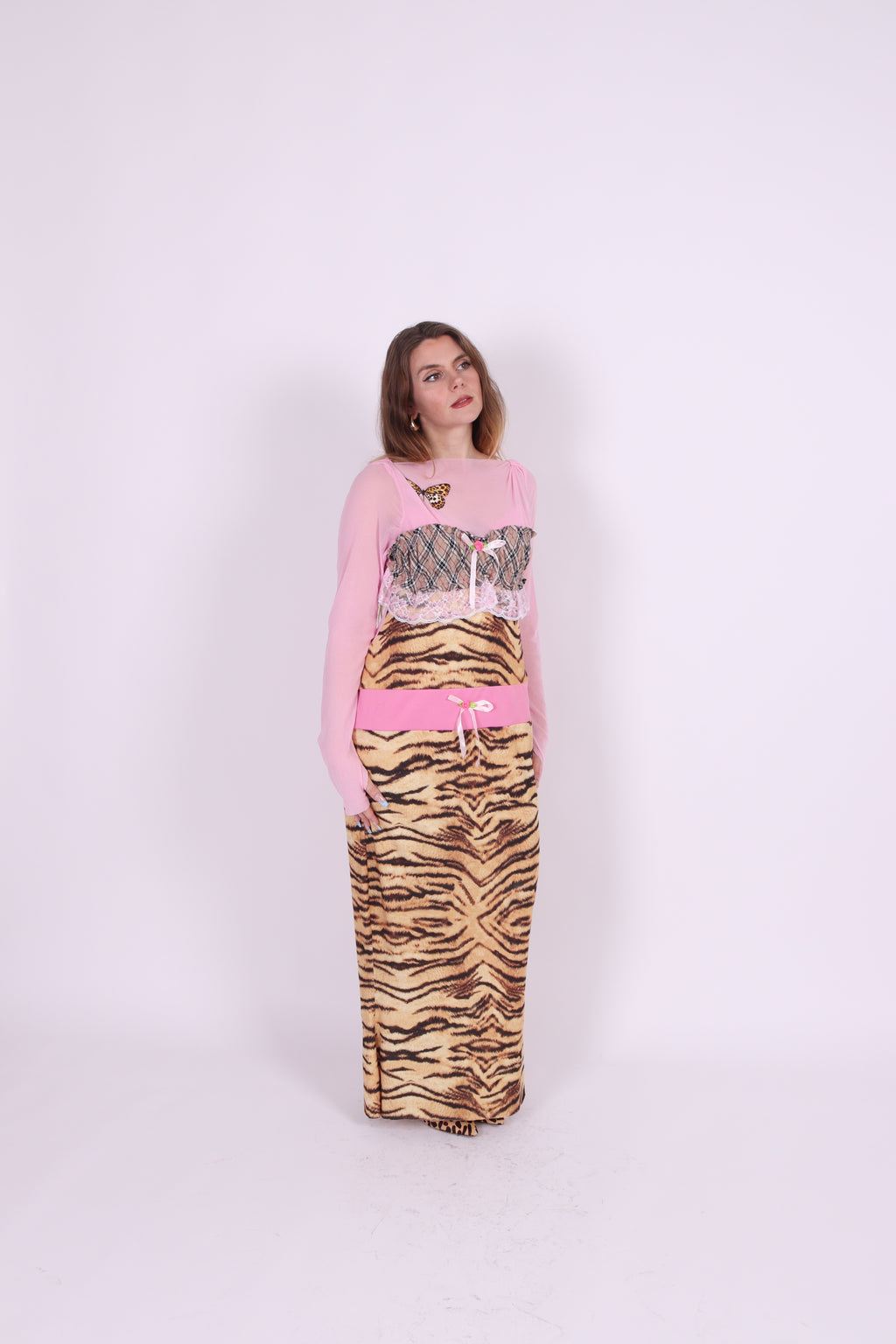 CALYPSO ✧ Tiger, Pink Mesh, Butterfly, MAXI Dress