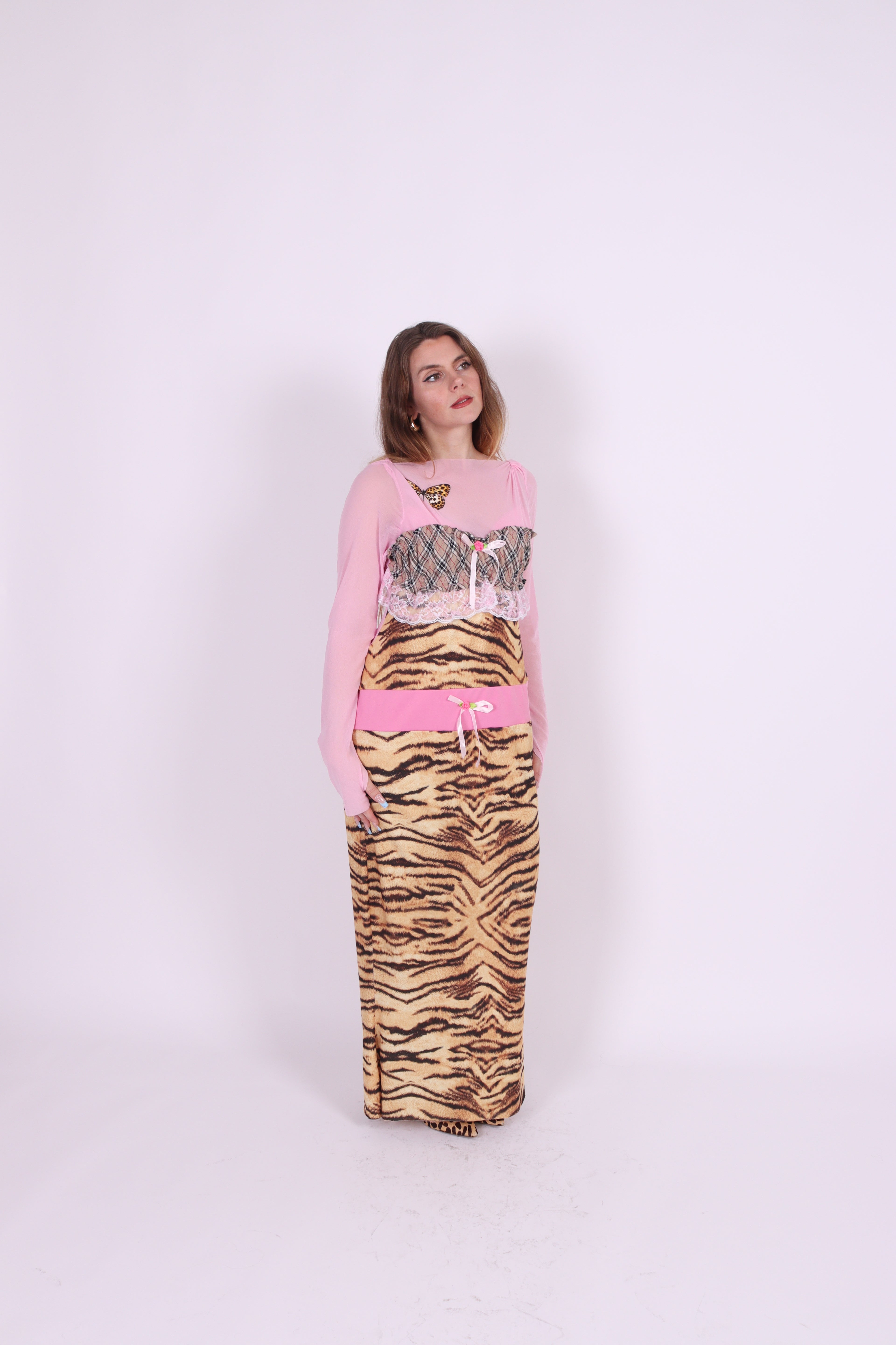 CALYPSO ✧ Tiger, Pink Mesh, Butterfly, MAXI Dress