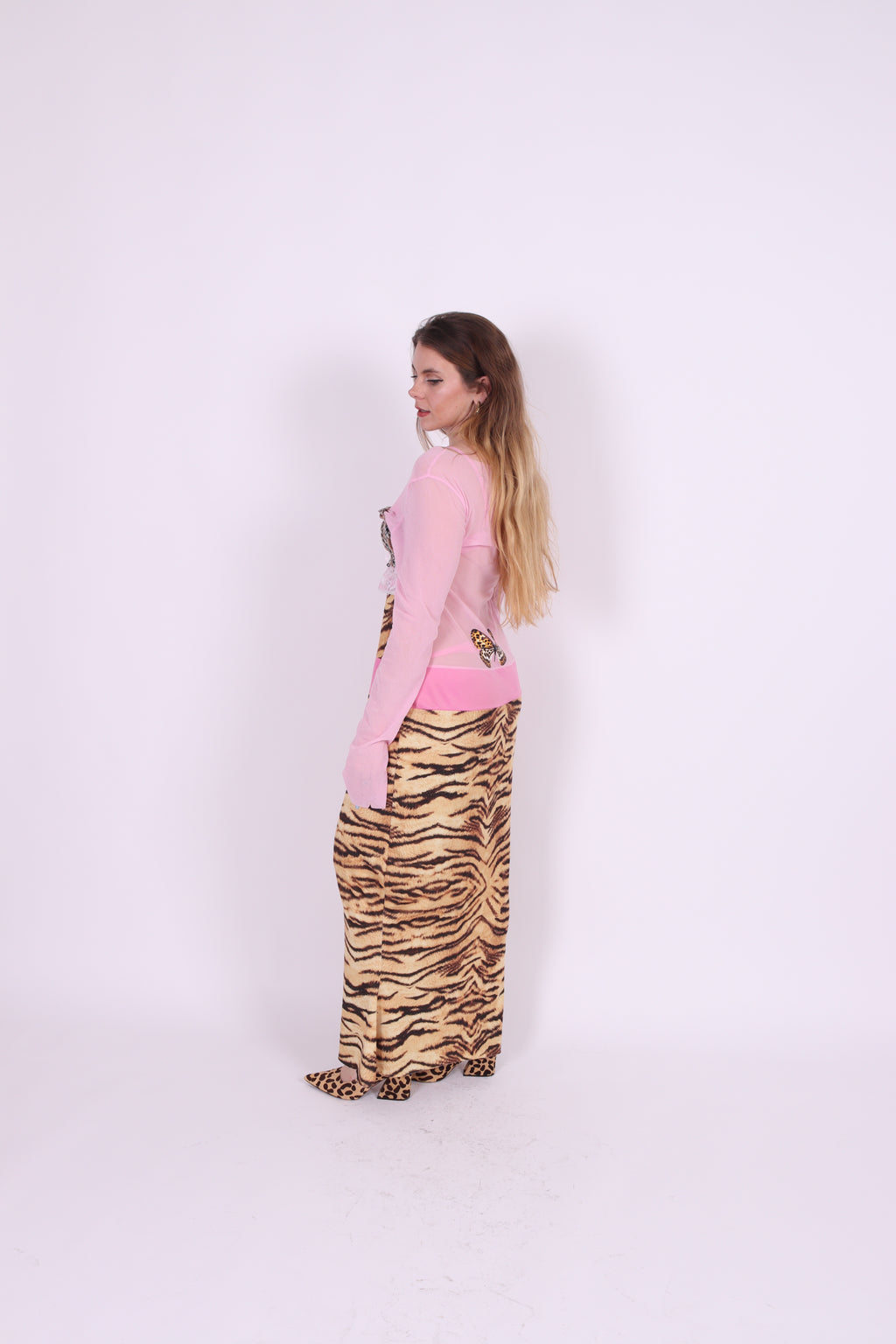 CALYPSO ✧ Tiger, Pink Mesh, Butterfly, MAXI Dress