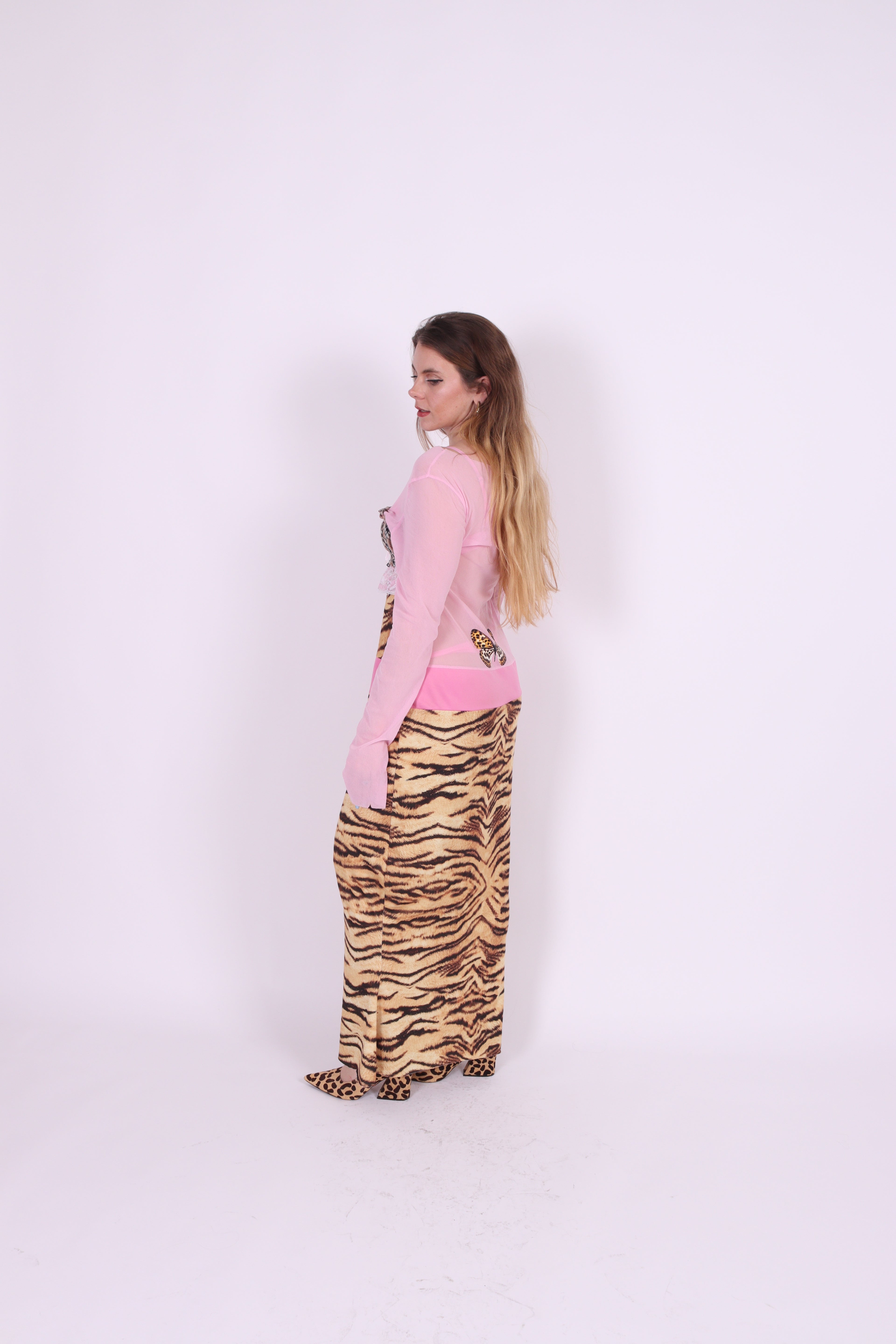 CALYPSO ✧ Tiger, Pink Mesh, Butterfly, MAXI Dress