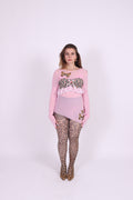 JOLENE ✧ Pink Mesh, Butterfly, Asymmetric Top