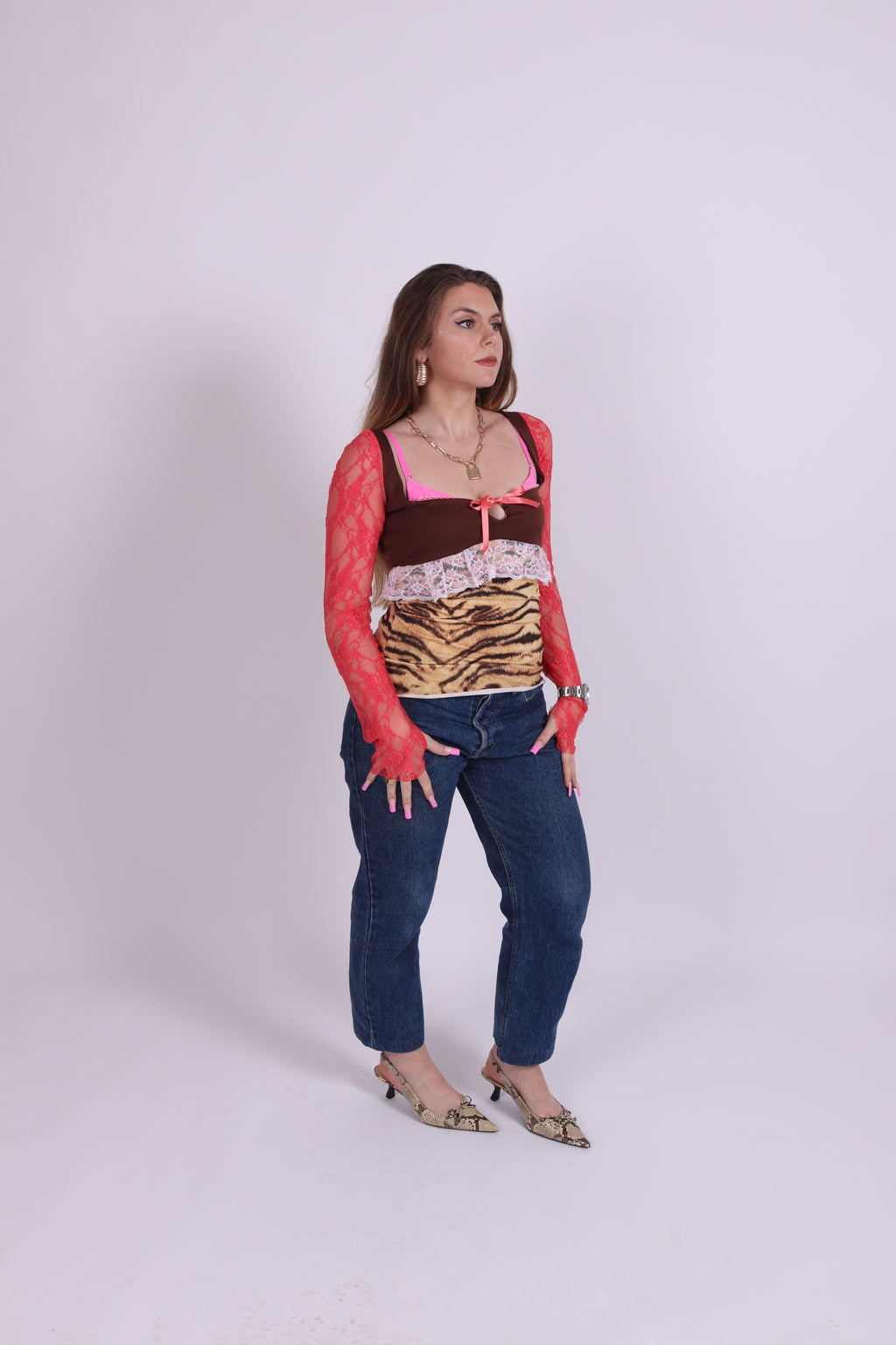 MEDEA ✧ Tiger Lace Milkmaid Top