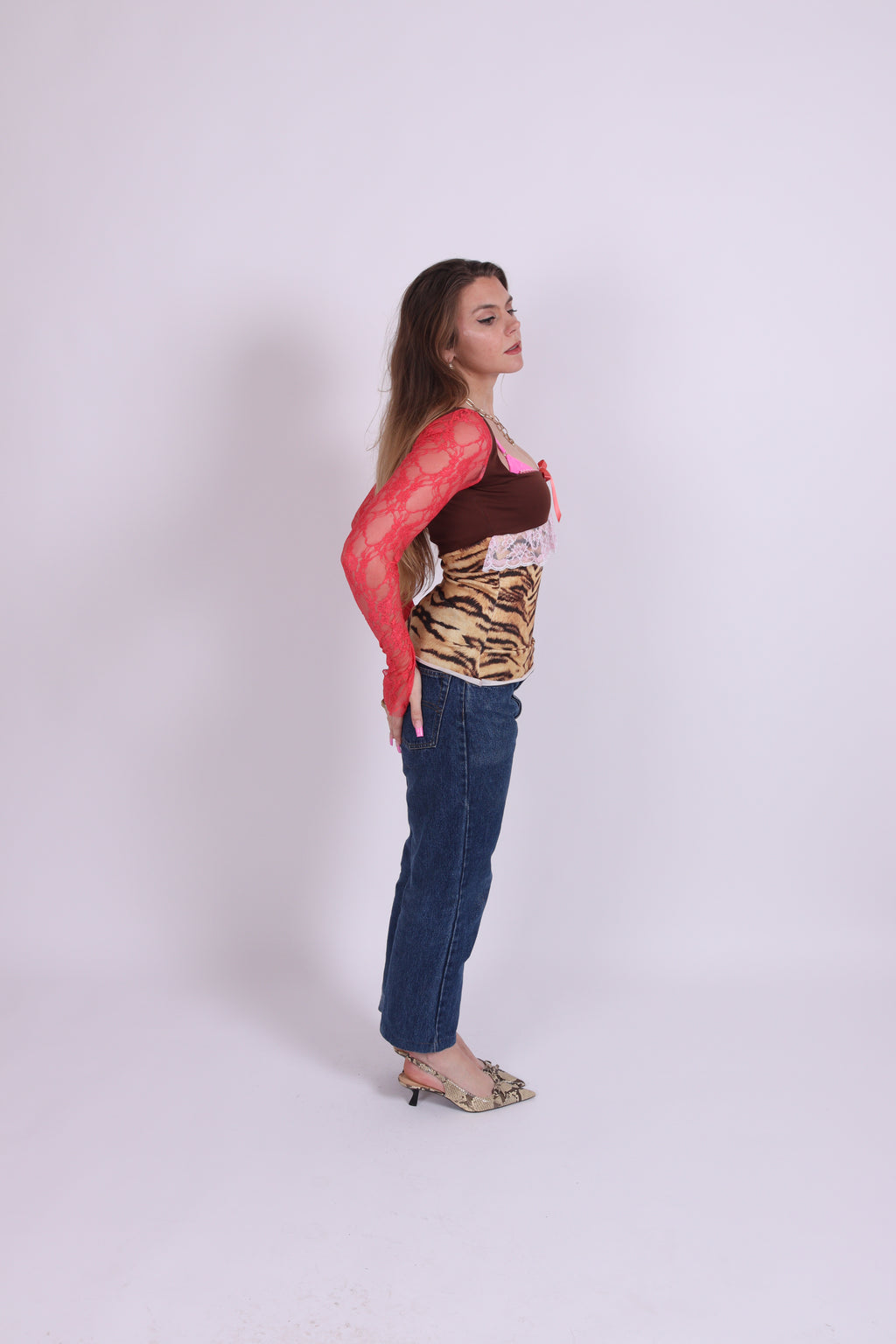 MEDEA ✧ Tiger Lace Milkmaid Top