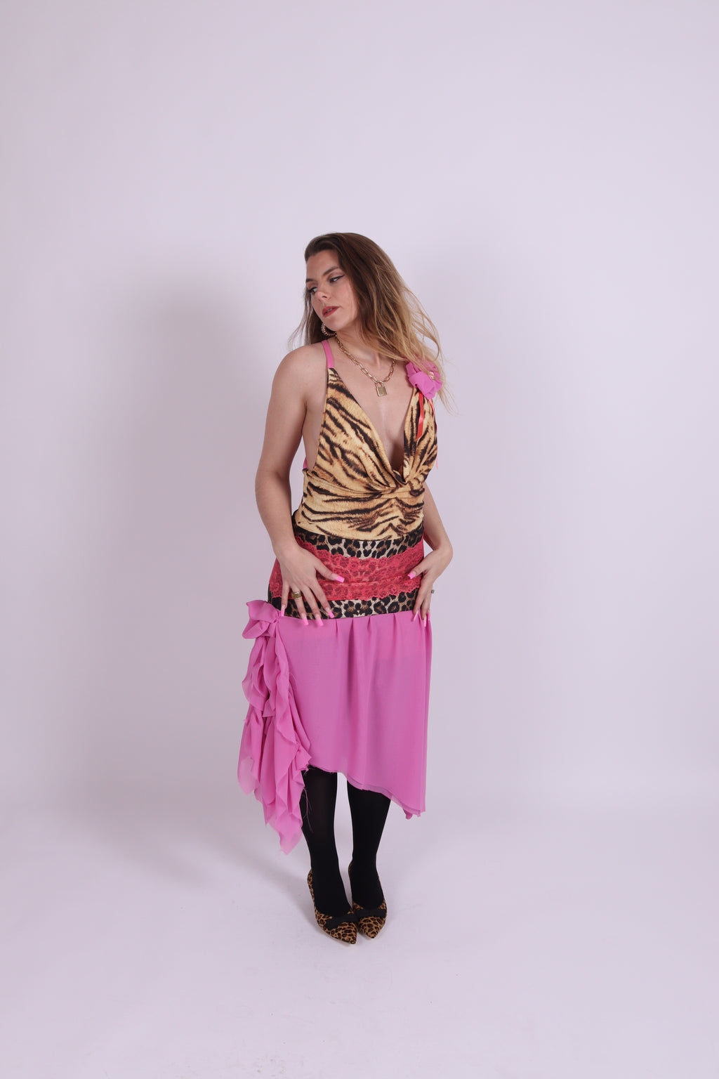 VILLANELLE ✧ Tiger Cowl Dress