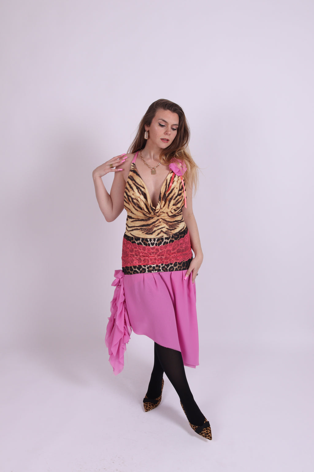 VILLANELLE ✧ Tiger Cowl Dress