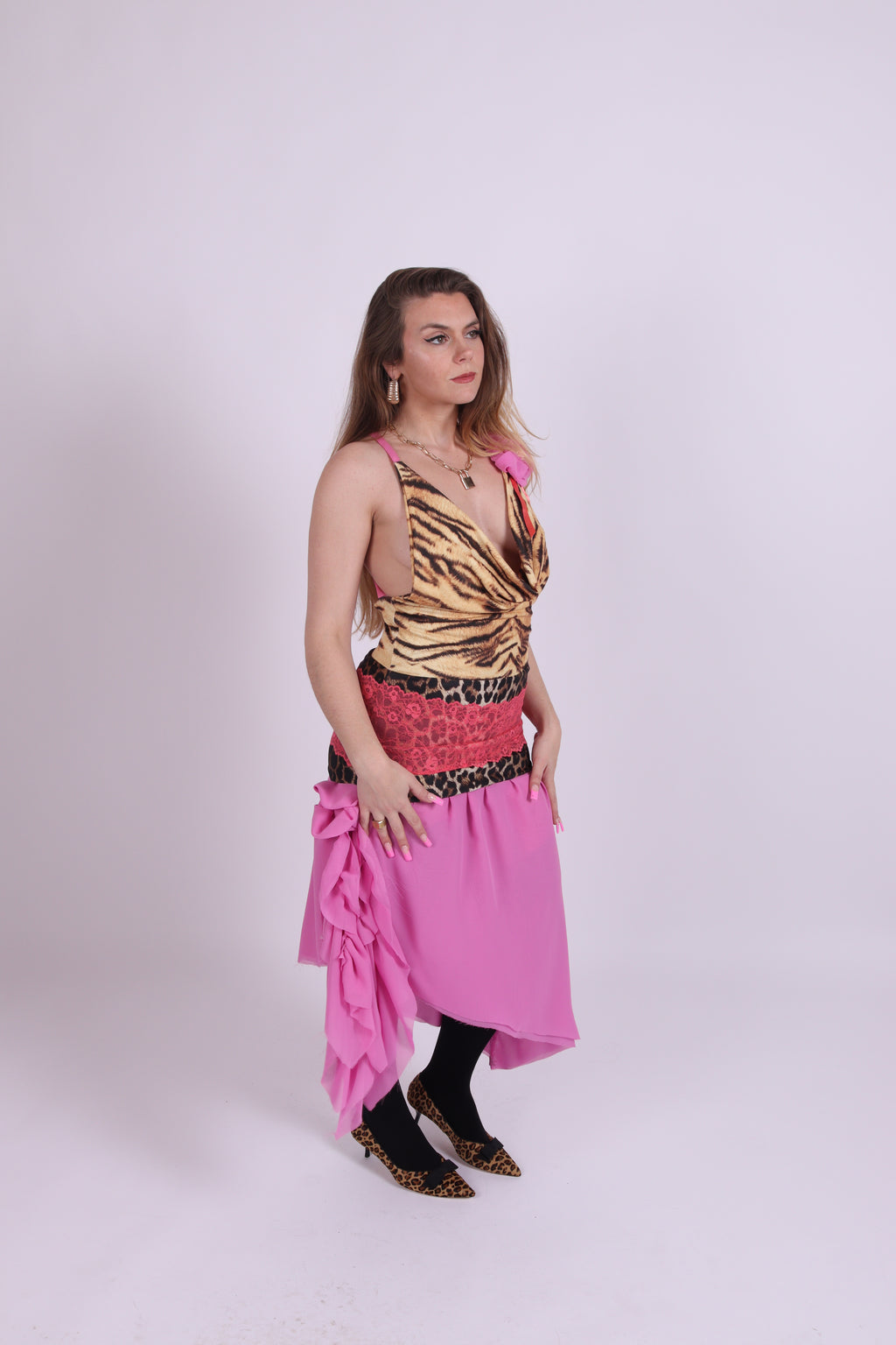 VILLANELLE ✧ Tiger Cowl Dress