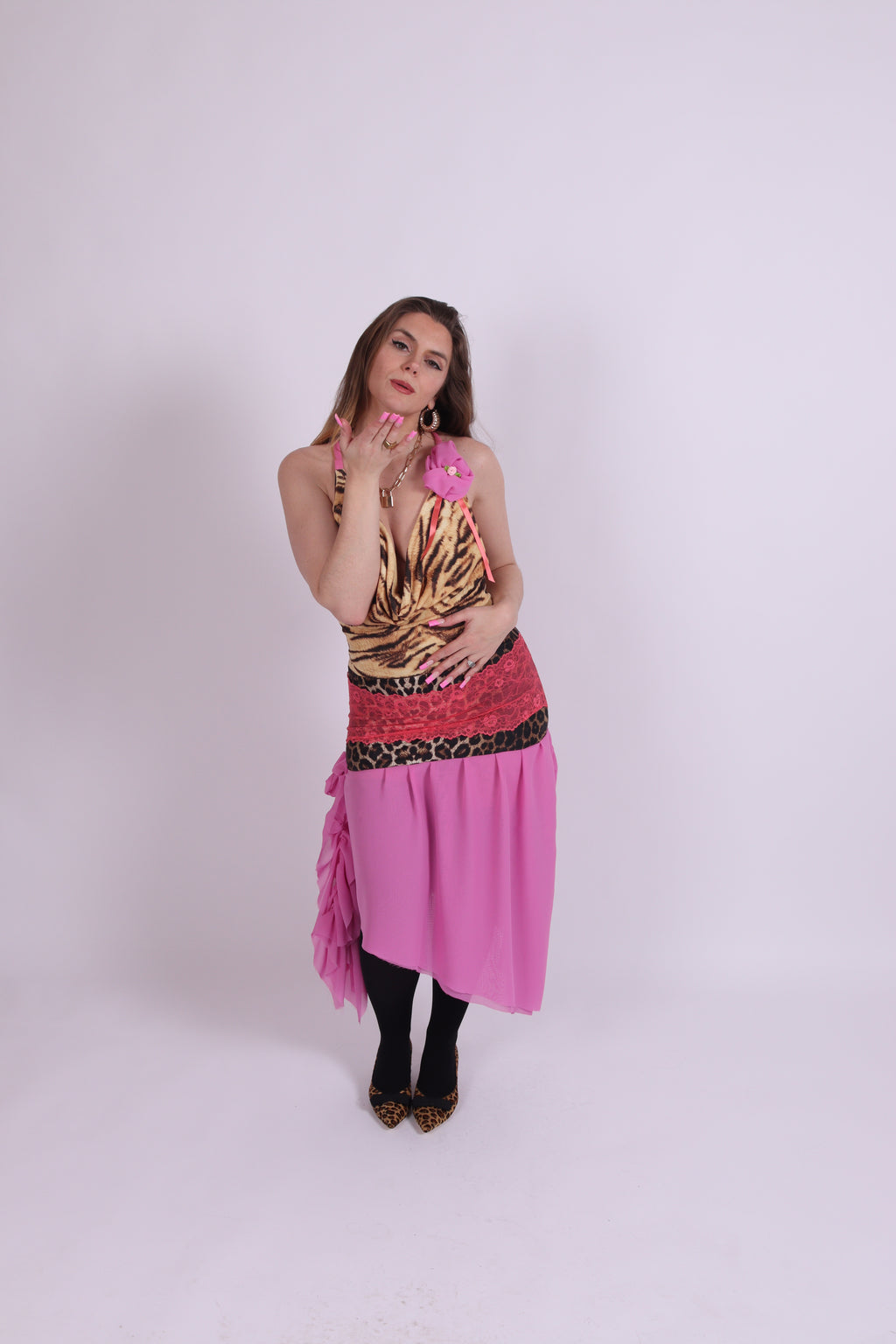 VILLANELLE ✧ Tiger Cowl Dress