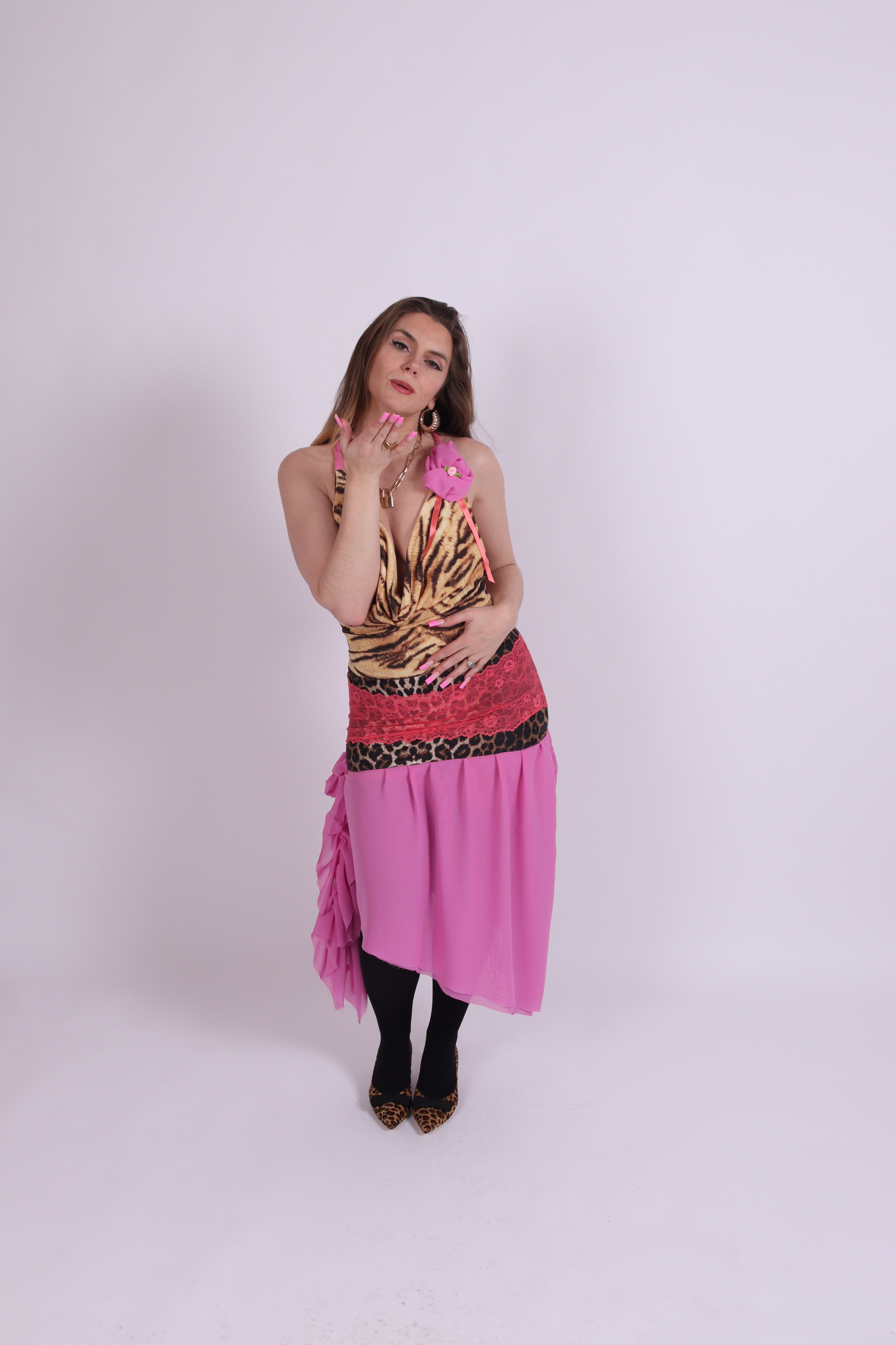 VILLANELLE ✧ Tiger Cowl Dress