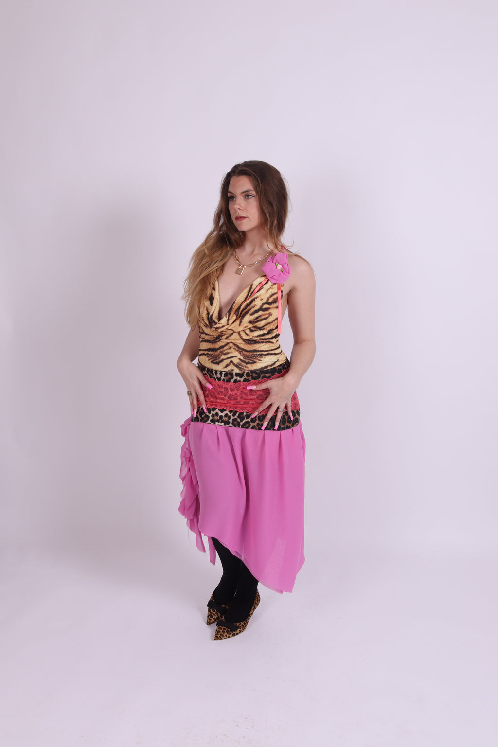 VILLANELLE ✧ Tiger Cowl Dress