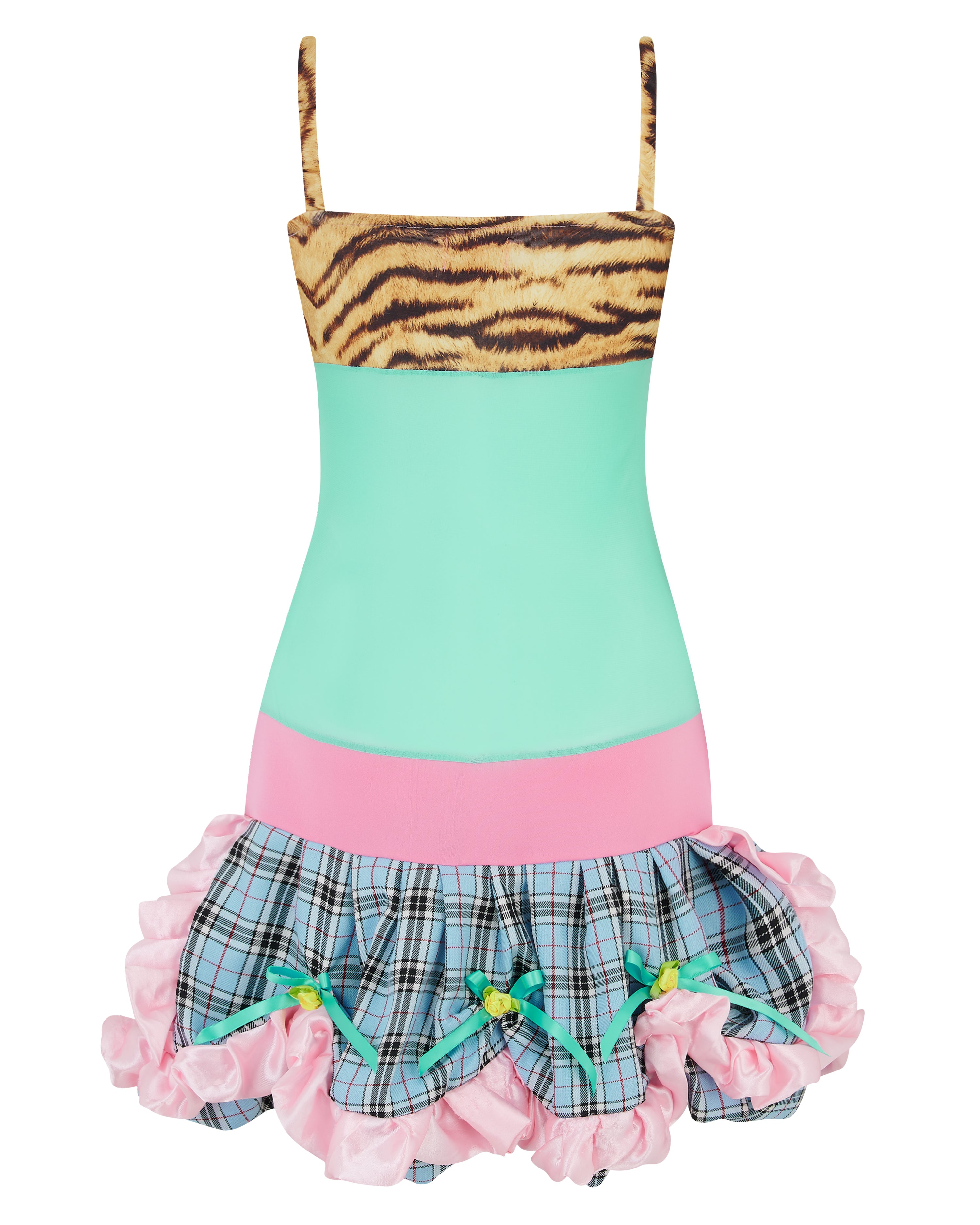 VALENTINA ✧ Tiger, Aqua Mesh, Hibiscus, Bubble Mini Dress