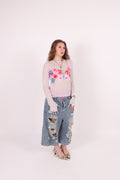 BACHI ✧ Polka Dot + Hibiscus Mesh Top
