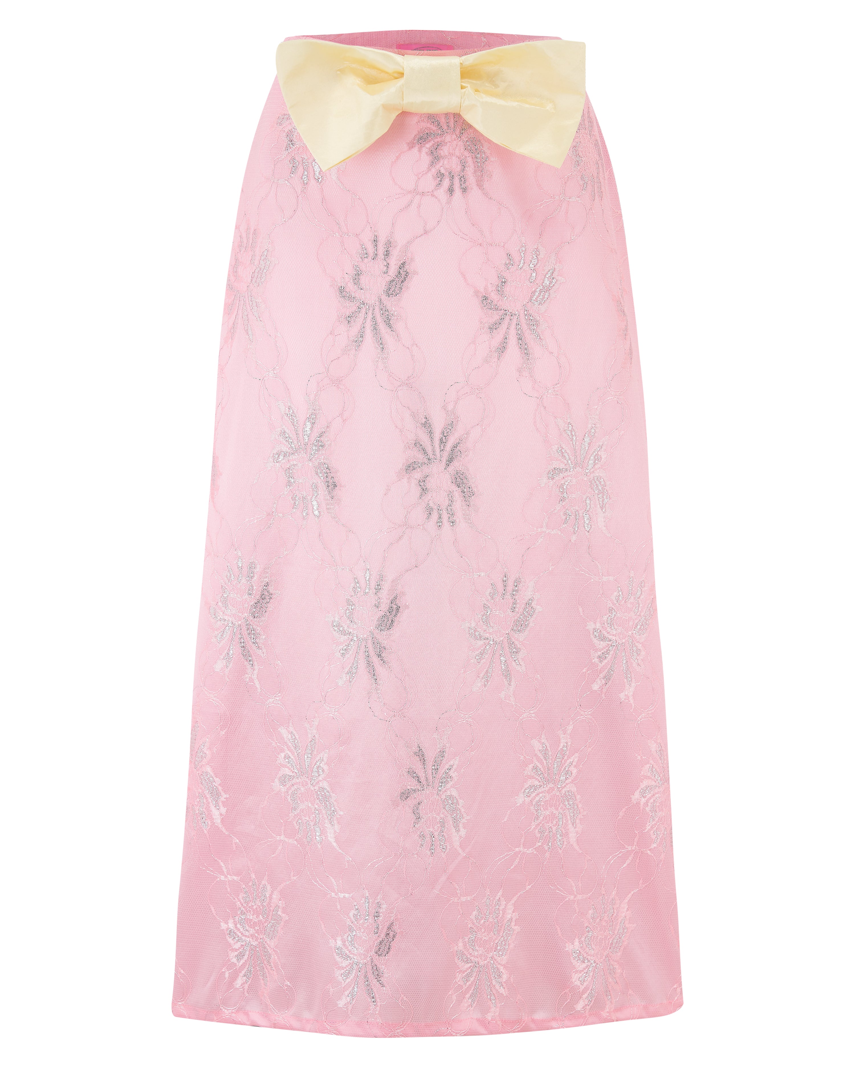 LILLA ✧ Pink Lace + Lemon Bow Long Skirt