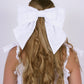 XL OVERSIZED BOW ✿ in White Broderie Anglaise Cotton